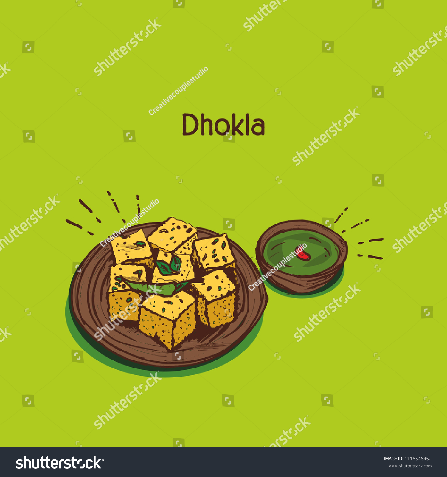 Indian Traditional Food Dhokla: ภาพประกอบสต็อก 1116546452 | Shutterstock