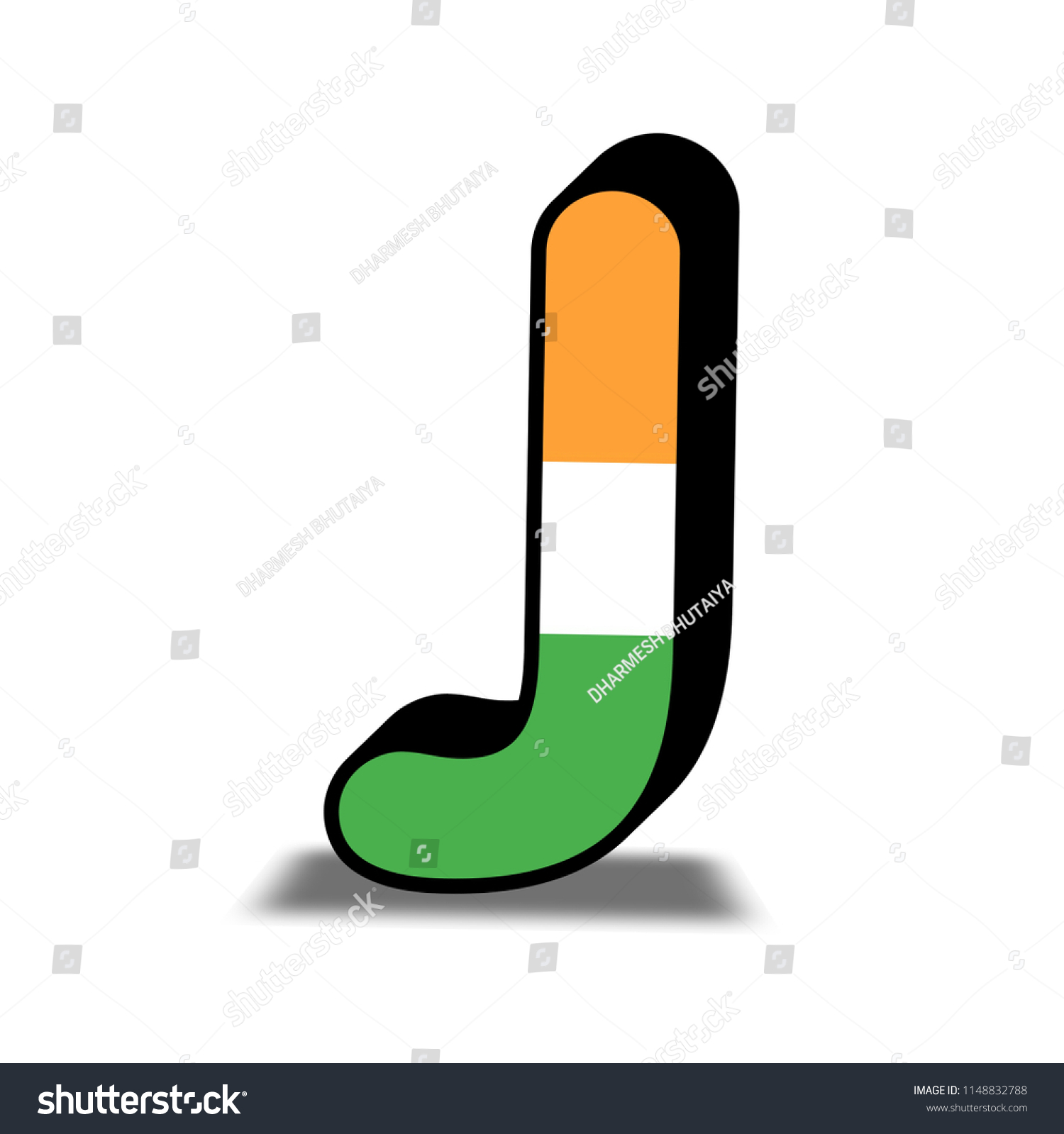 Indian Tricolour Flag Design 3d Letter Stock Illustration 1147