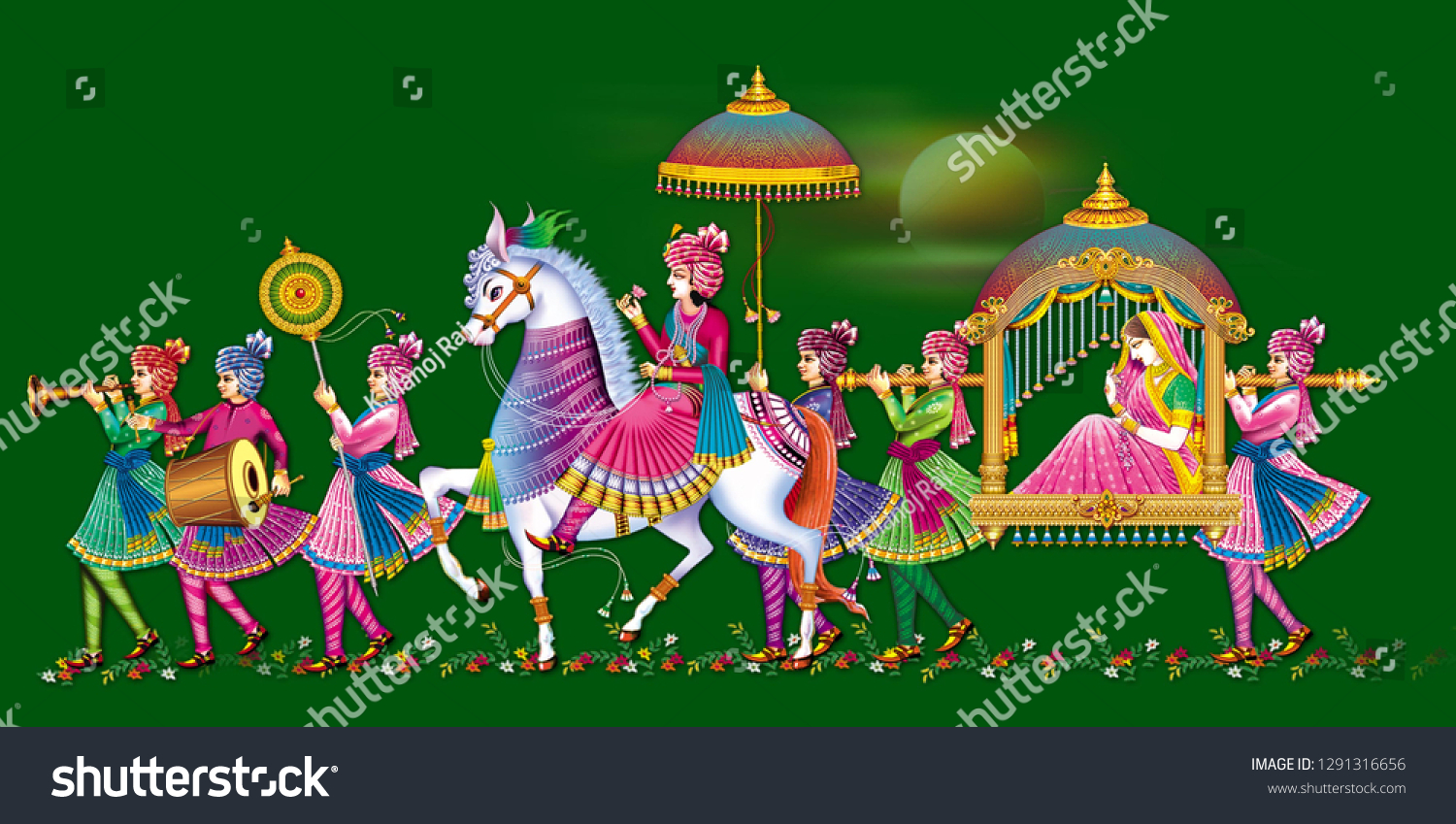 indian wedding barat stock illustration 1291316656 https www shutterstock com image illustration indian wedding barat 1291316656