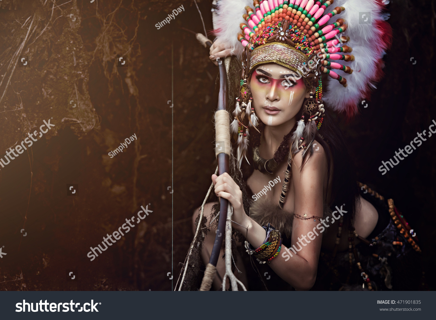 Indian Woman Hunter.Native American Stock Photo 471901835 : Shutterstock