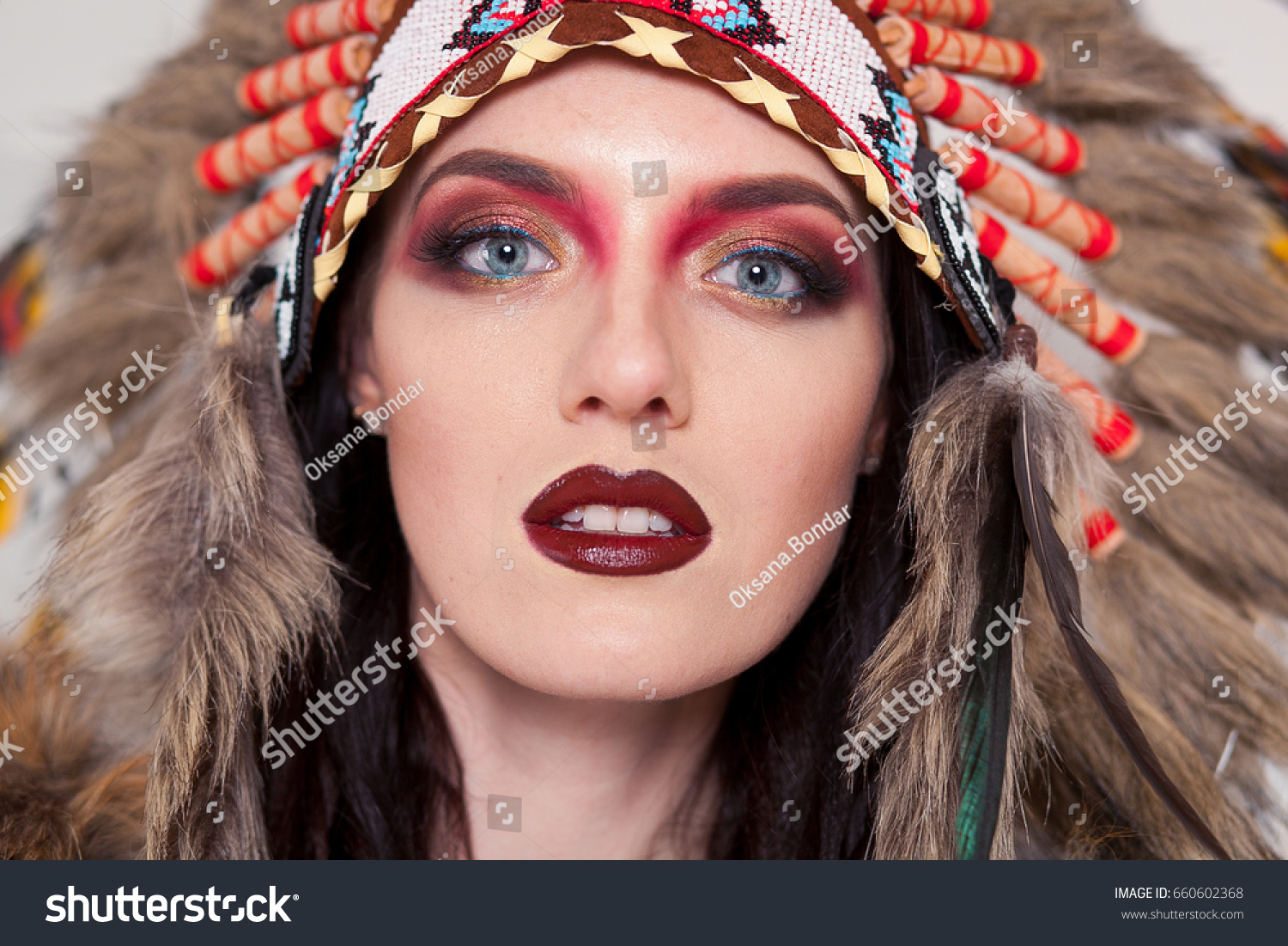 Indian Woman Traditional Make Headdress Looking Stock Photo (Edit Now ...