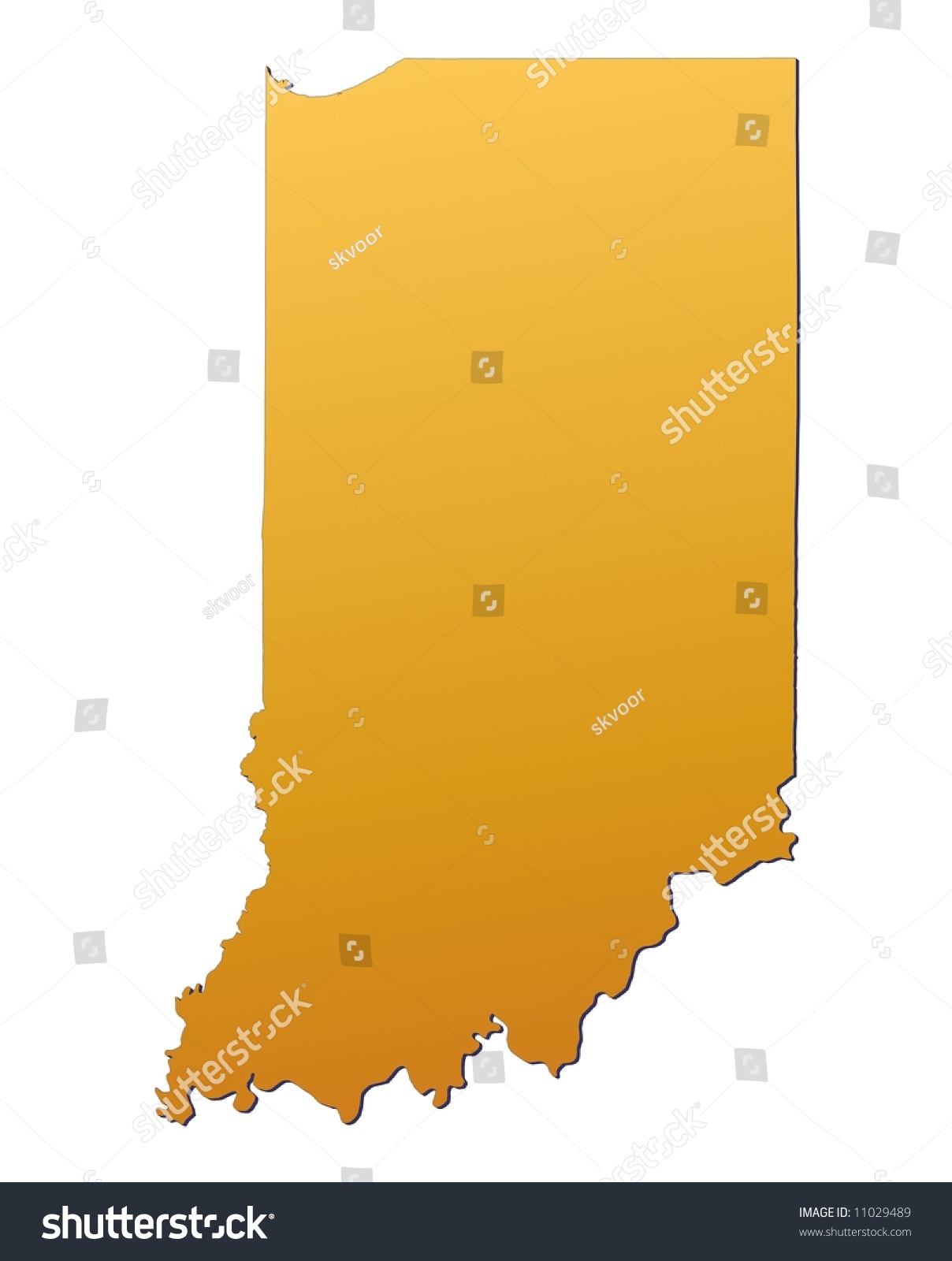 Indiana (Usa) Map Filled With Orange Gradient. Mercator Projection ...