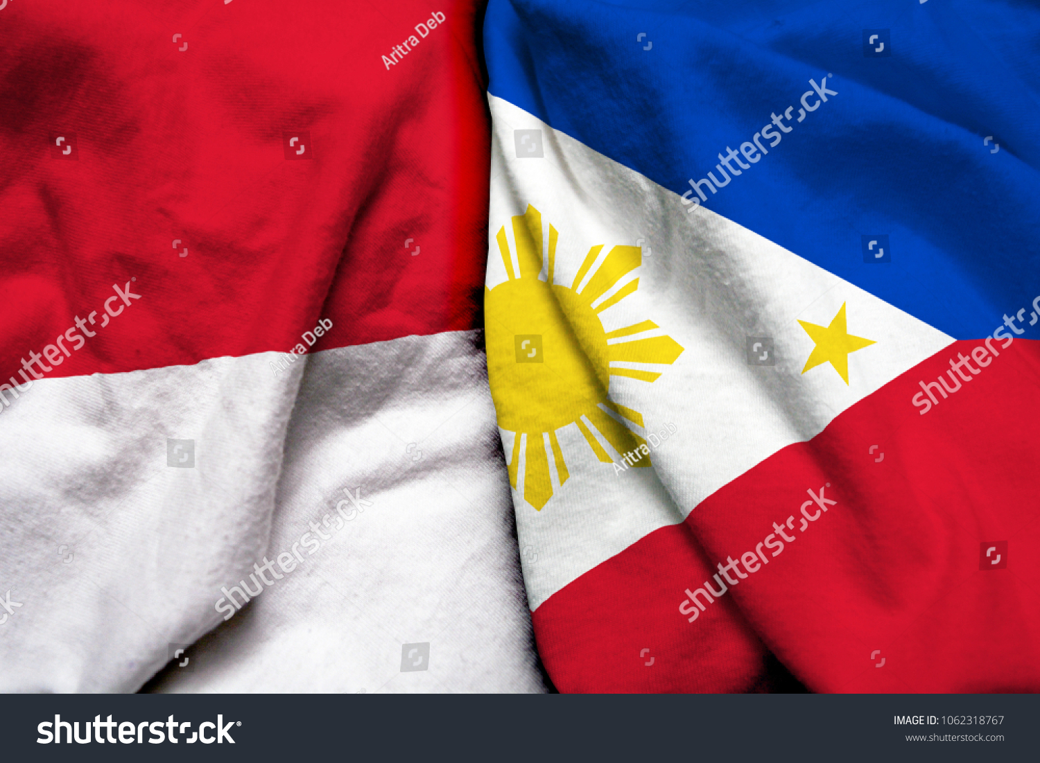 Indonesia Philippines Flag Together Stock Photo 1062318767 | Shutterstock