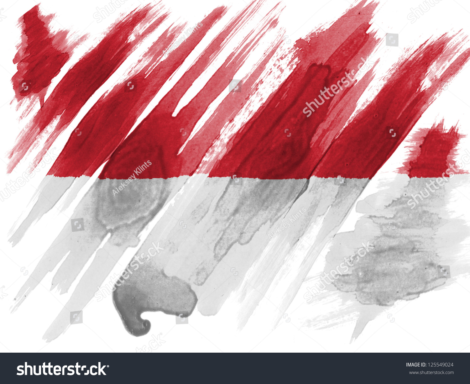 Indonesia. Indonesian Flag Painted With Watercolor On Paper Stock Photo ...
