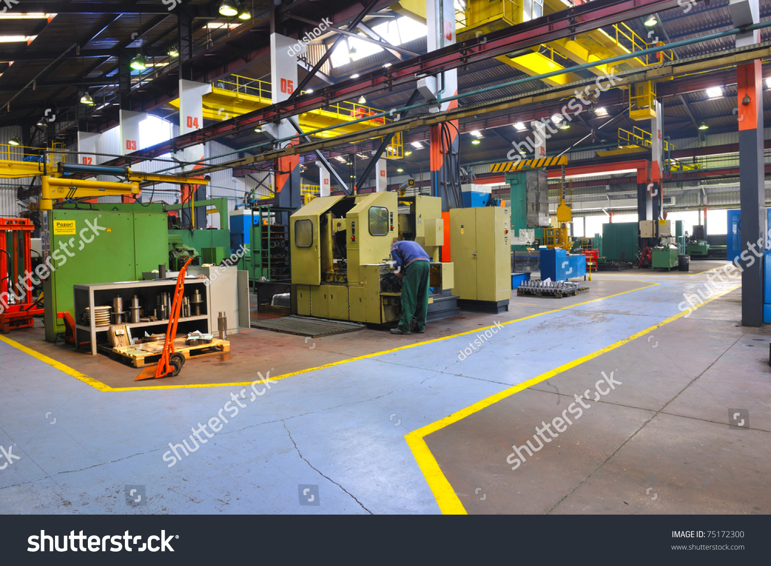 Industry Factory Iron Works Steel And Machine Parts Modern Indoor Hall ...