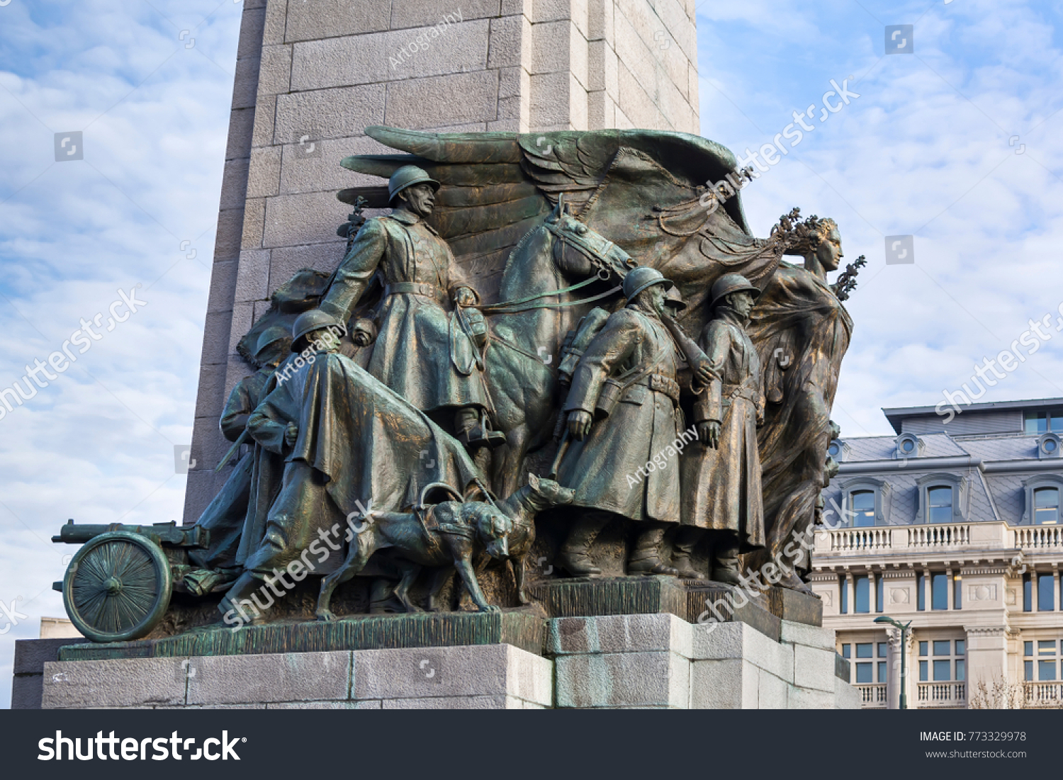 Infantry Memorial Brussels Stands Memory Belgian Stock Photo (Edit Now ...