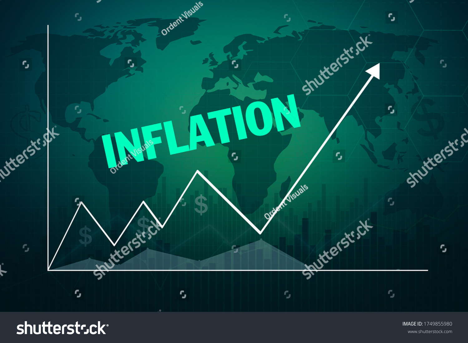 Inflation Background Worldwide Due Pandemic Graph Stock Illustration ...