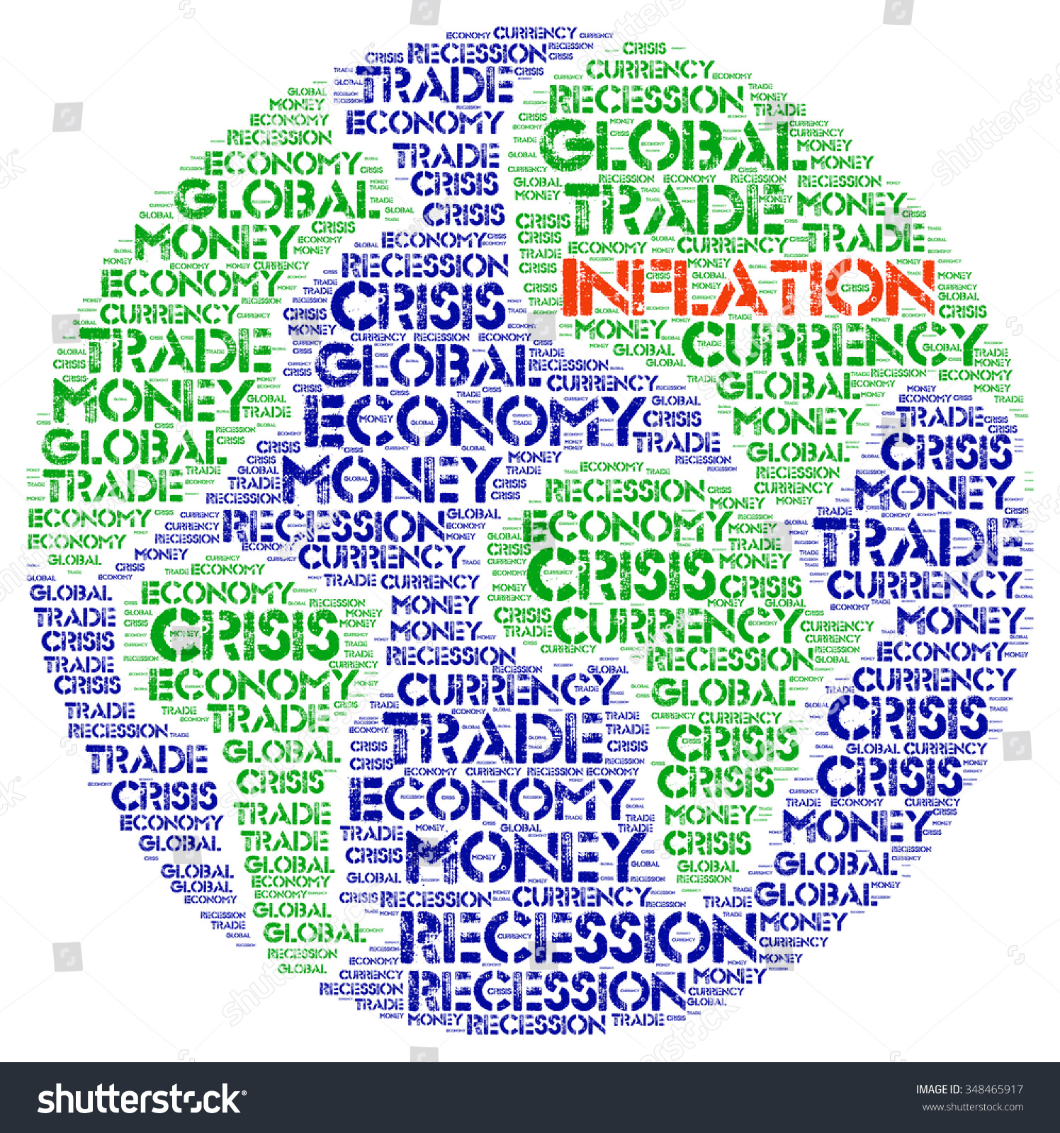 Inflation Word Collage On White Background Stock Illustration 348465917 ...