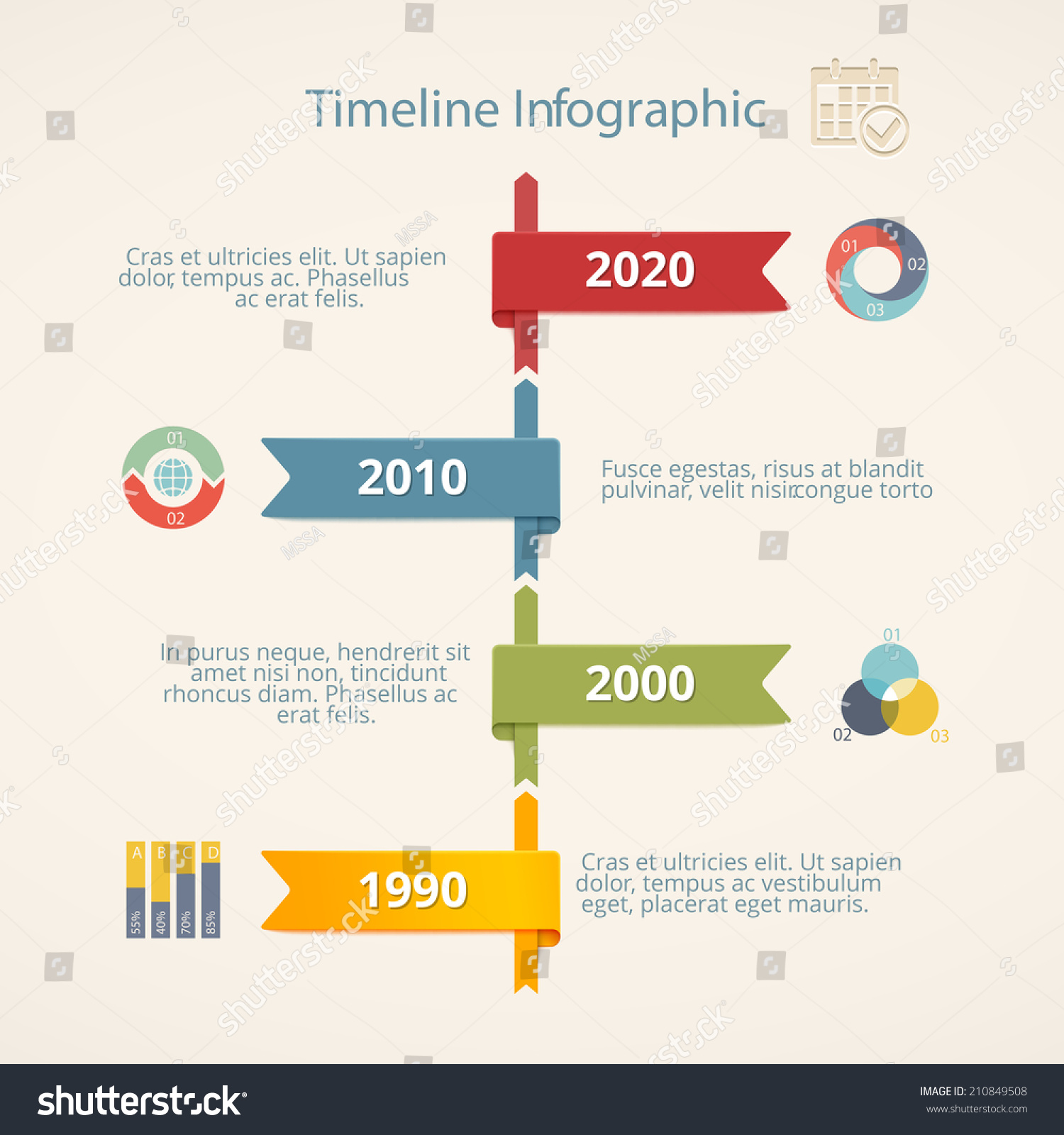 Infographic Timeline Template Icons Charts Stock Illustration 210849508