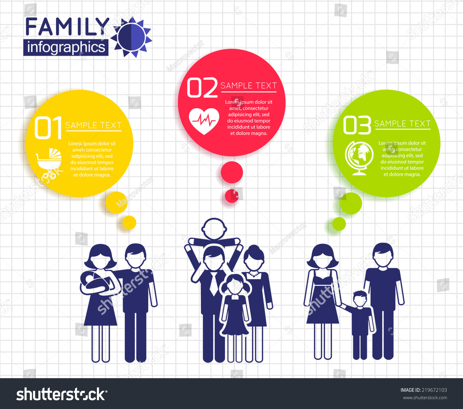 Infographics Design Family Parent Children Icons Stock Illustration ...
