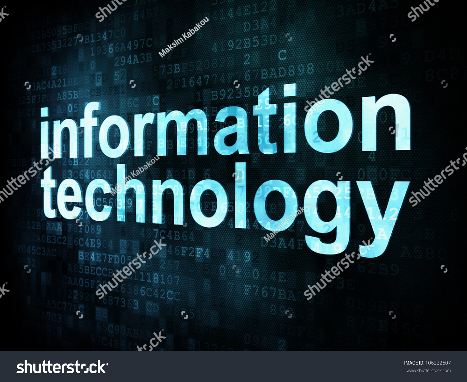 Information Technology Concept Pixelated Words Information Stock ...