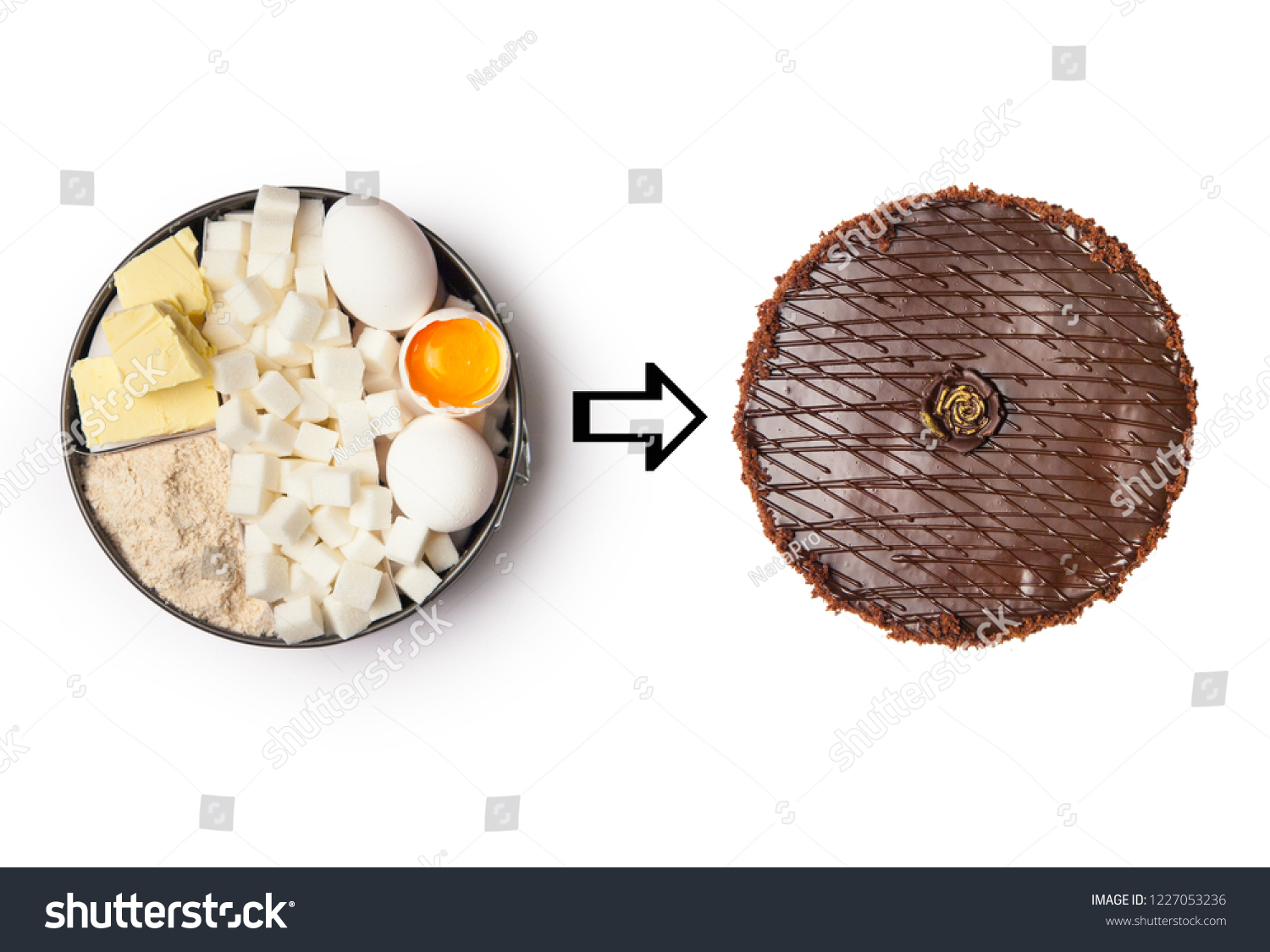 Ingredients Cake Sugar Flour Butter Eggs Stock Image