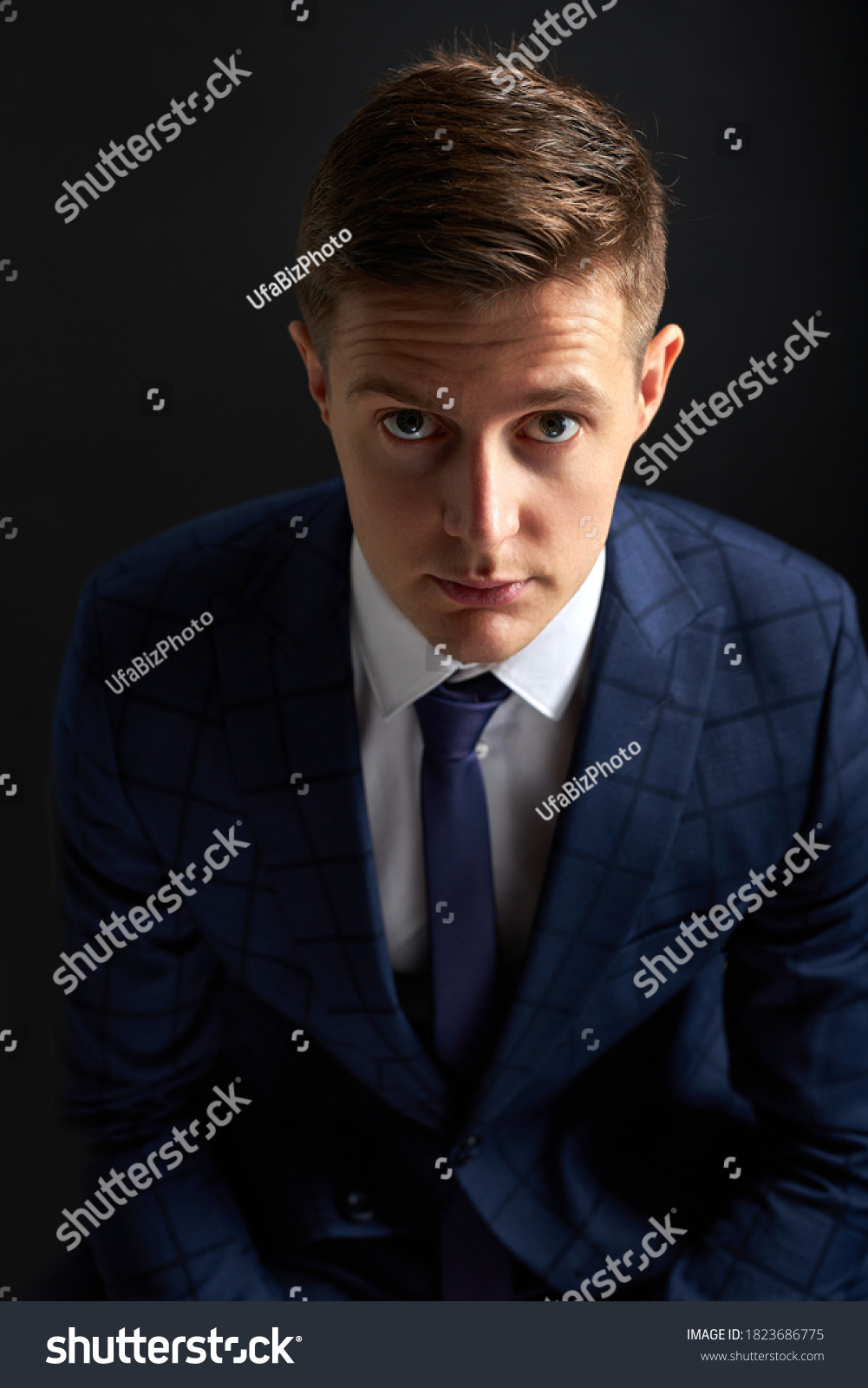 Innocent Male Classic Suit Look Camera Stock Photo (Edit Now) 1823686775