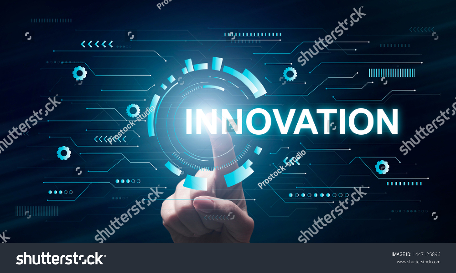 Innovation Concept Businessman Pointing On Virtual Stock Photo (Edit ...