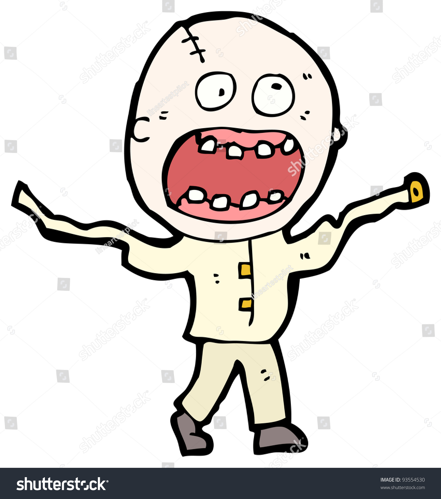 Insane Man Cartoon (Raster Version) Stock Photo 93554530 : Shutterstock