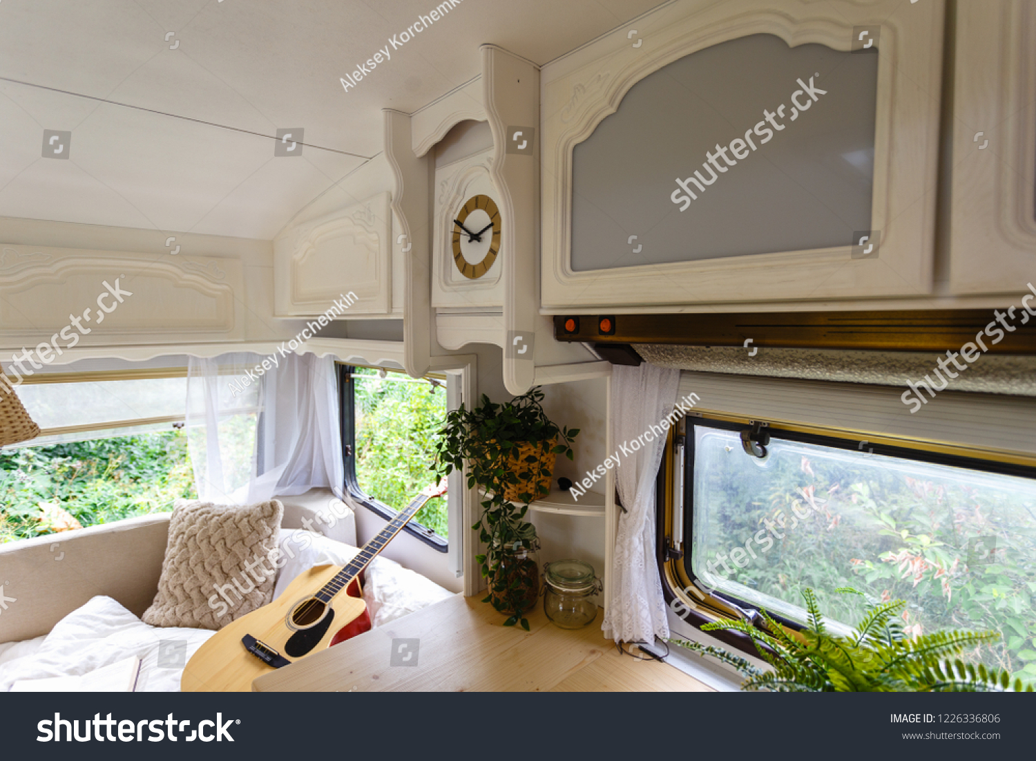Inside Camper Van Unfilled Bed Pillows Stock Photo Edit Now