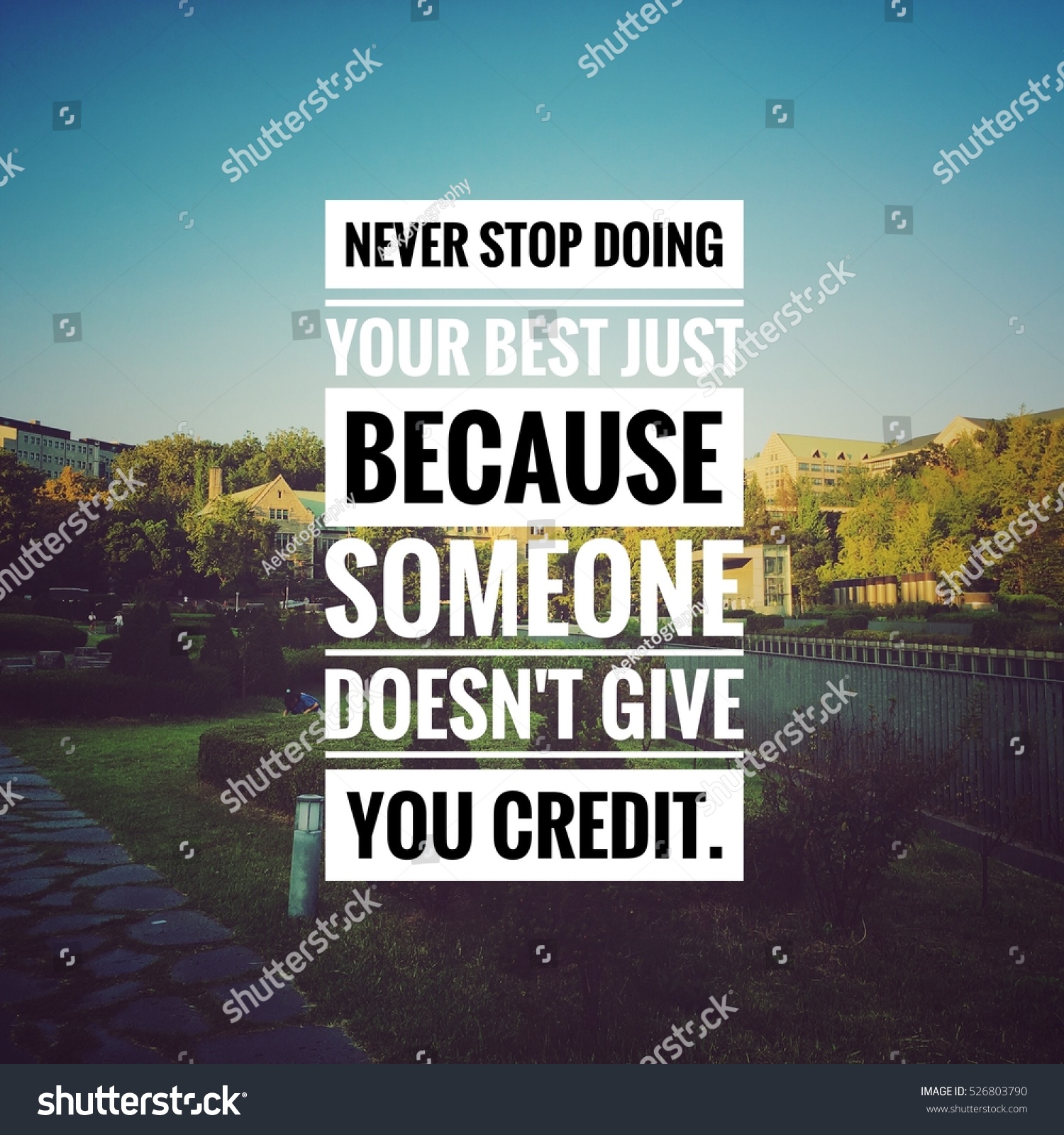 Inspirational Motivating Quote On Blur Background Stock Photo 526803790