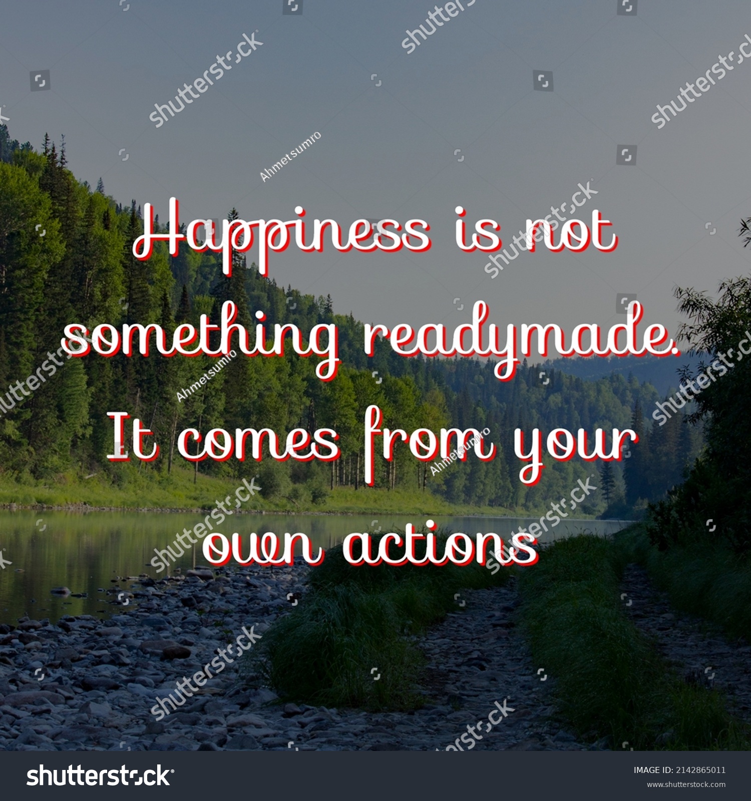 Inspirational Motivating Quote On Nature Background Stock Photo ...