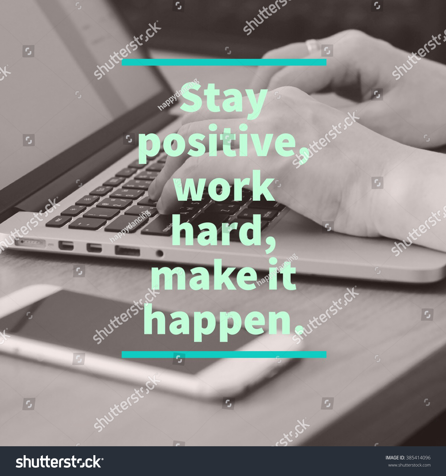 Inspirational Motivation Quote About Business On Hand Using Laptop And ...