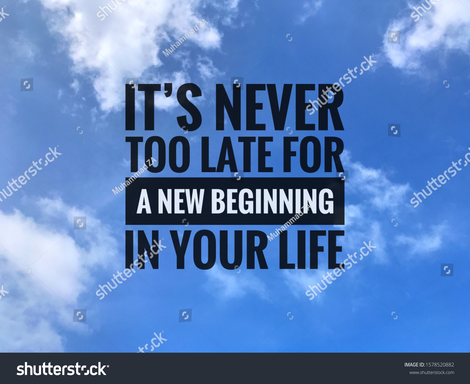 Inspirational Motivation Quote On Blue Cloud Stock Photo 1578520882 ...