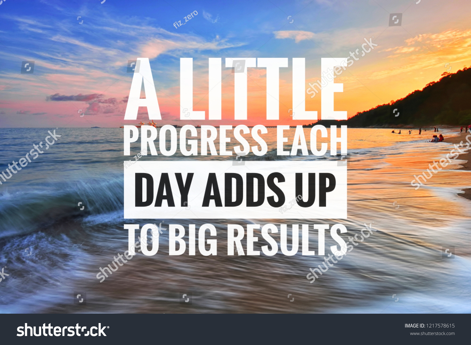 Inspirational Motivation Quote On Beach Sunset Stock Photo 1217578615 ...