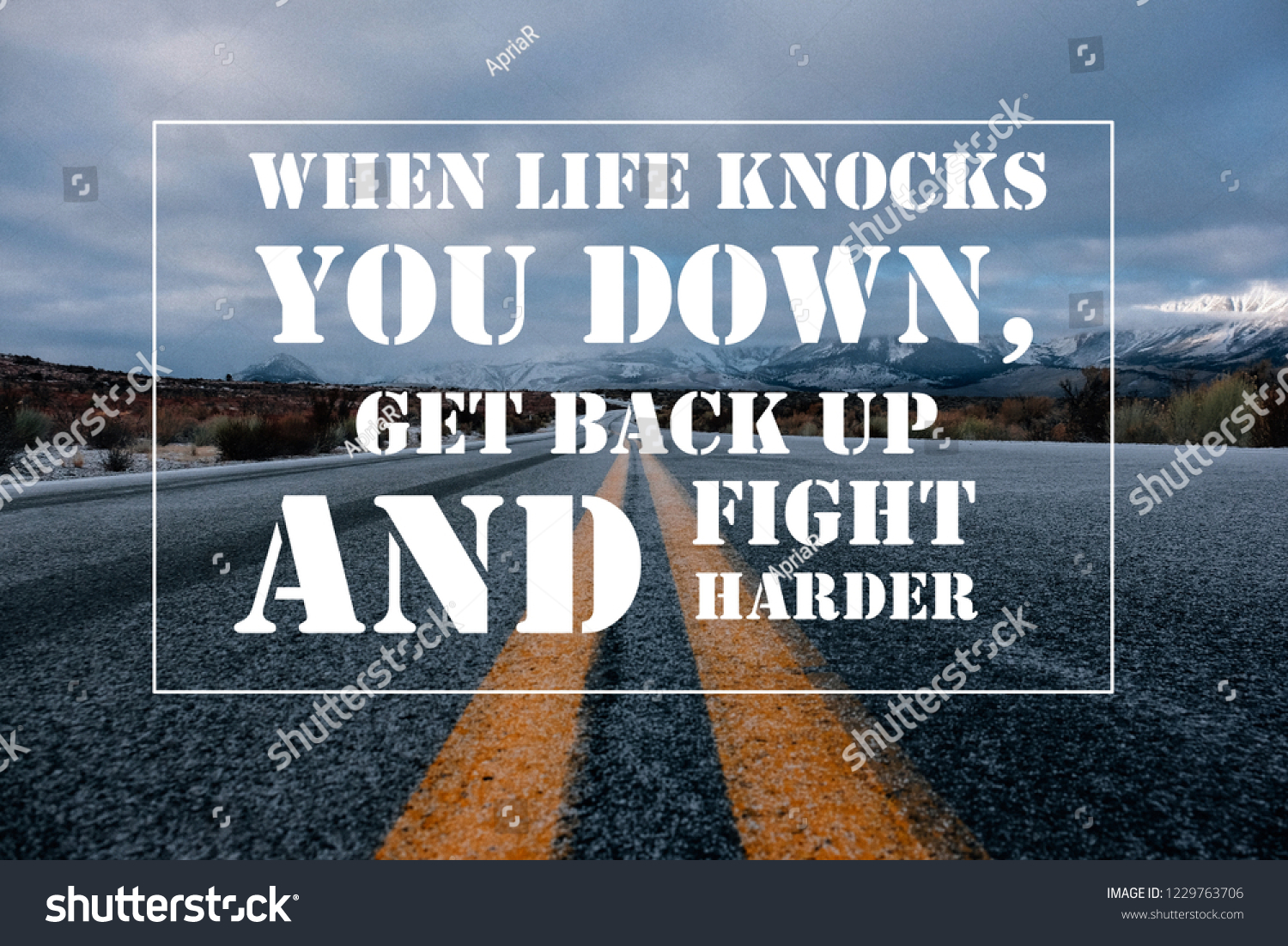 Foto Stok Inspirational Motivation Quote When Life Knocks (Edit Sekarang) 1229763706