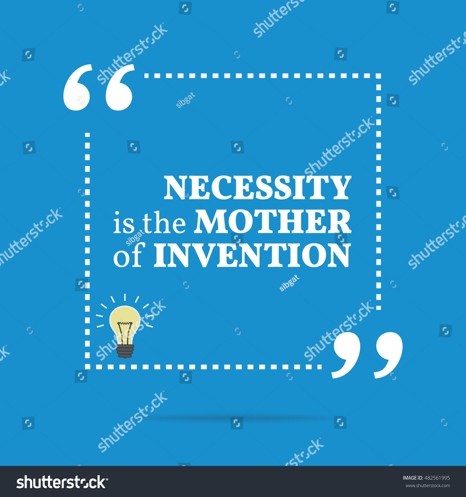 Inspirational Motivational Quote Necessity Mother Invention Stock ...