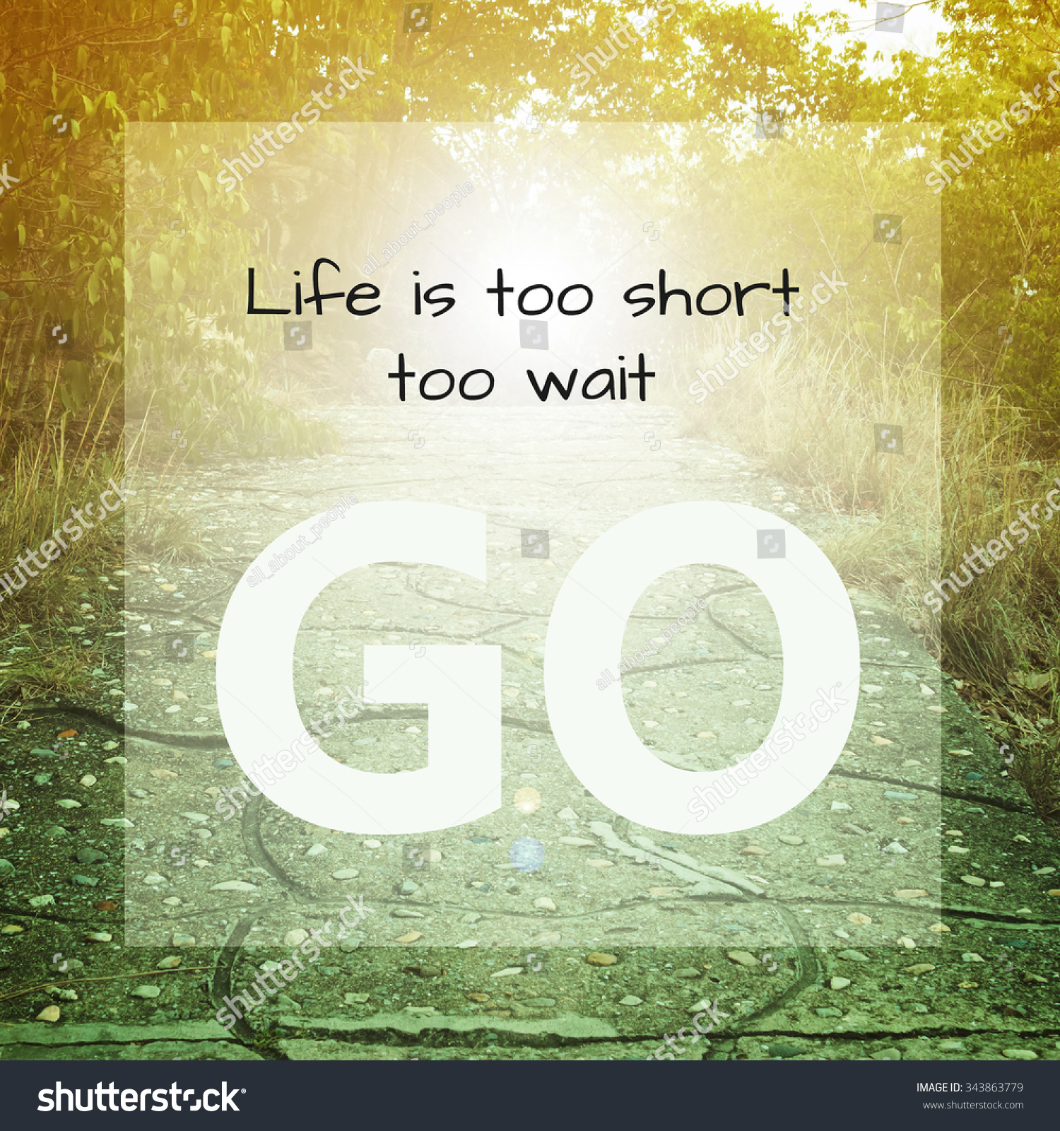 Inspirational quote Life is too short to wait go