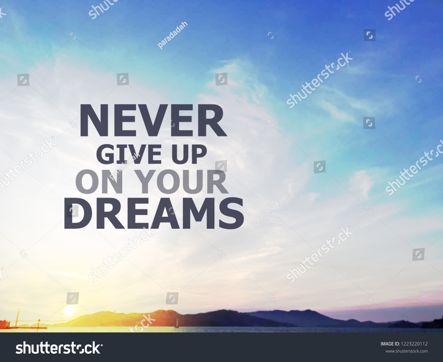 Inspirational Quote On Blurred Background Stock Photo 1223220112 ...