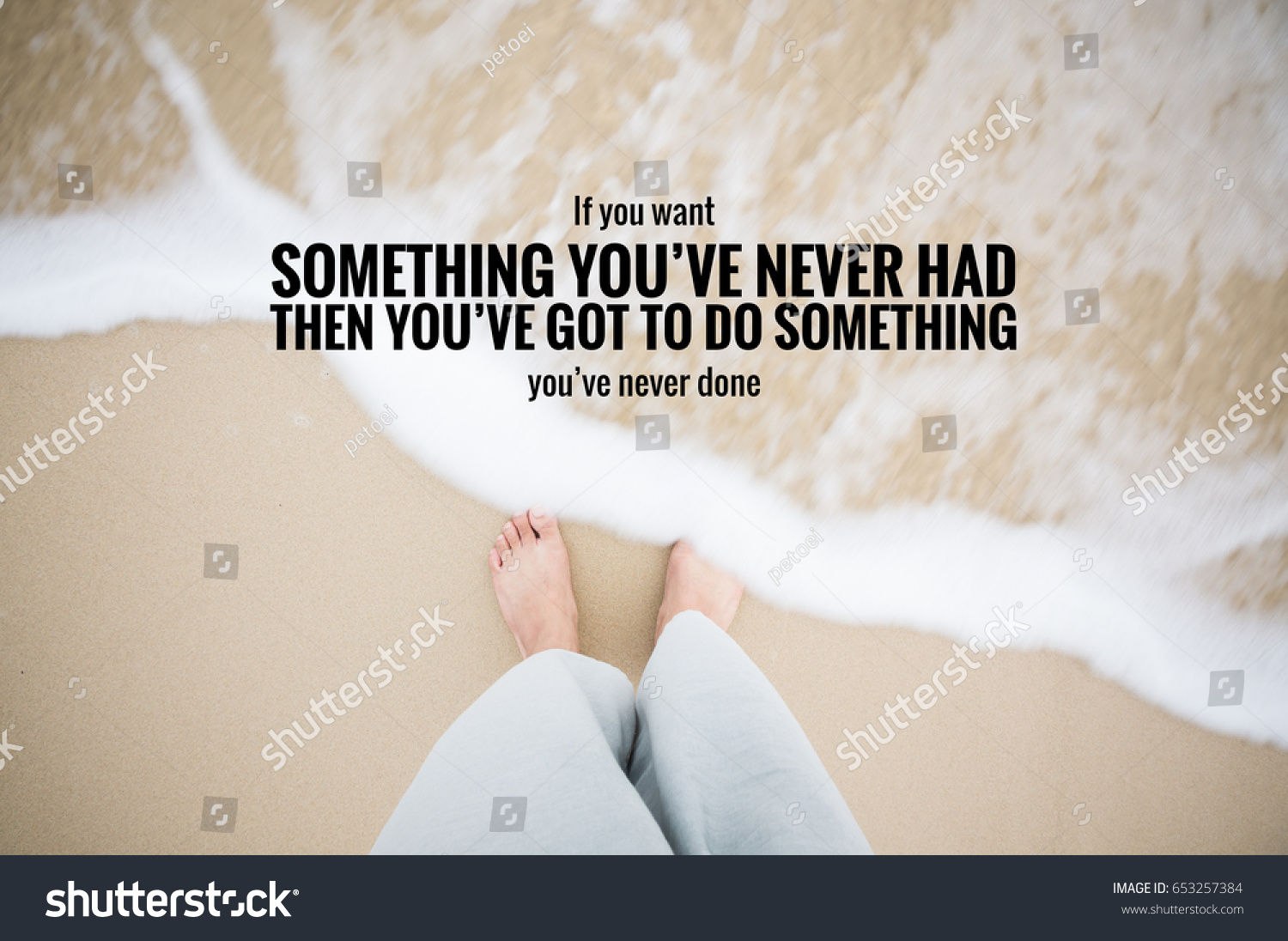 Inspirational Quote On Man Feet Step Stock Photo 653257384 | Shutterstock