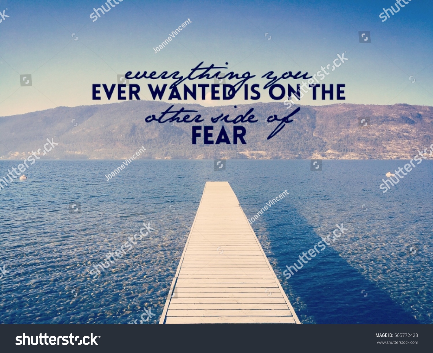 Inspirational Quote On Summer Lake Landscape Stock Photo Edit Now
