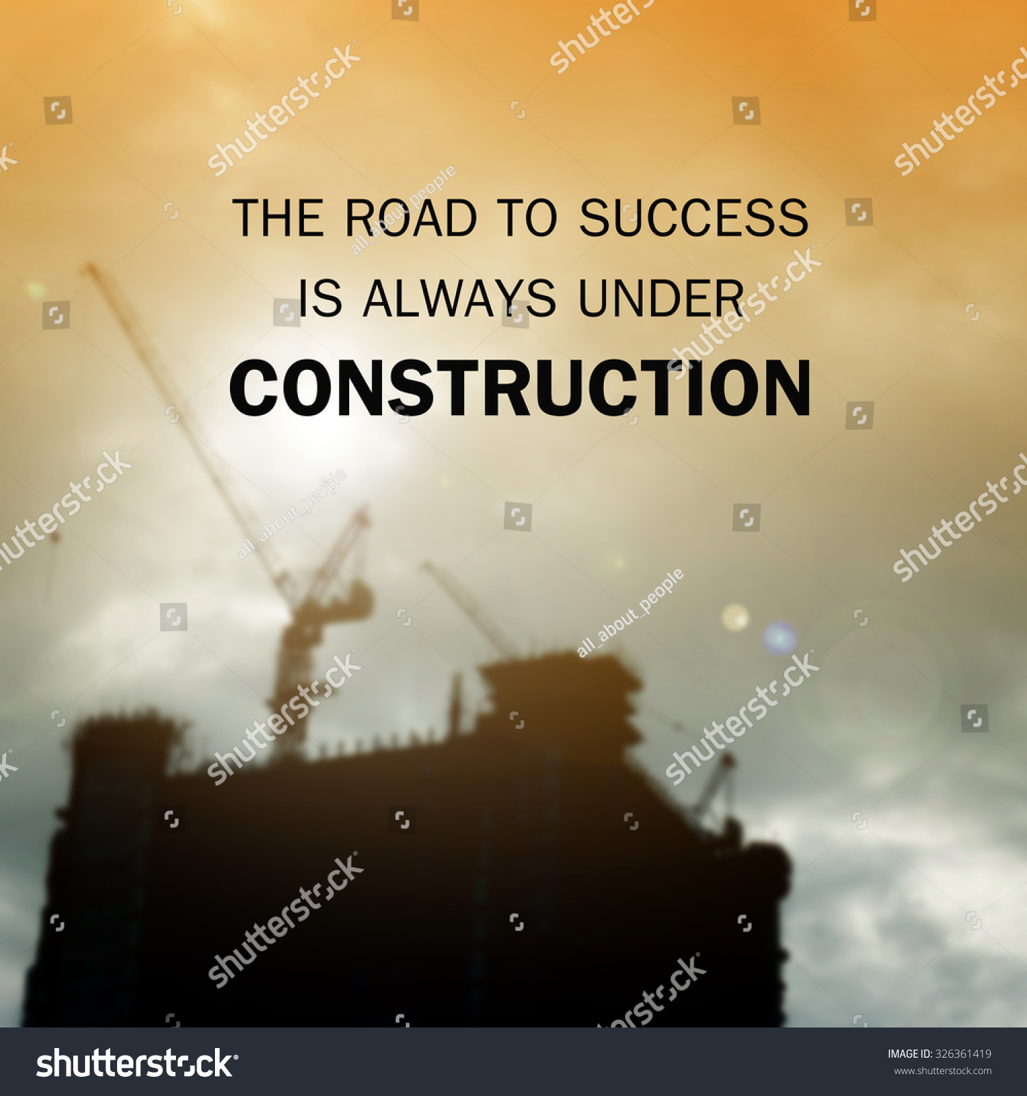 Inspirational Quote Road Success Always Under Stock Photo 326361419 ...