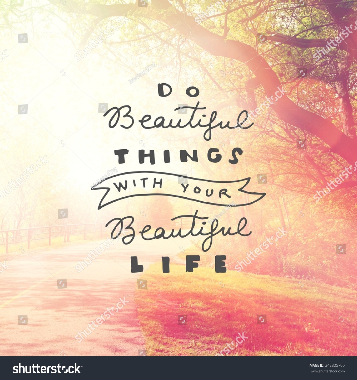 Inspirational Typographic Quote Do beautiful things with your beautiful life