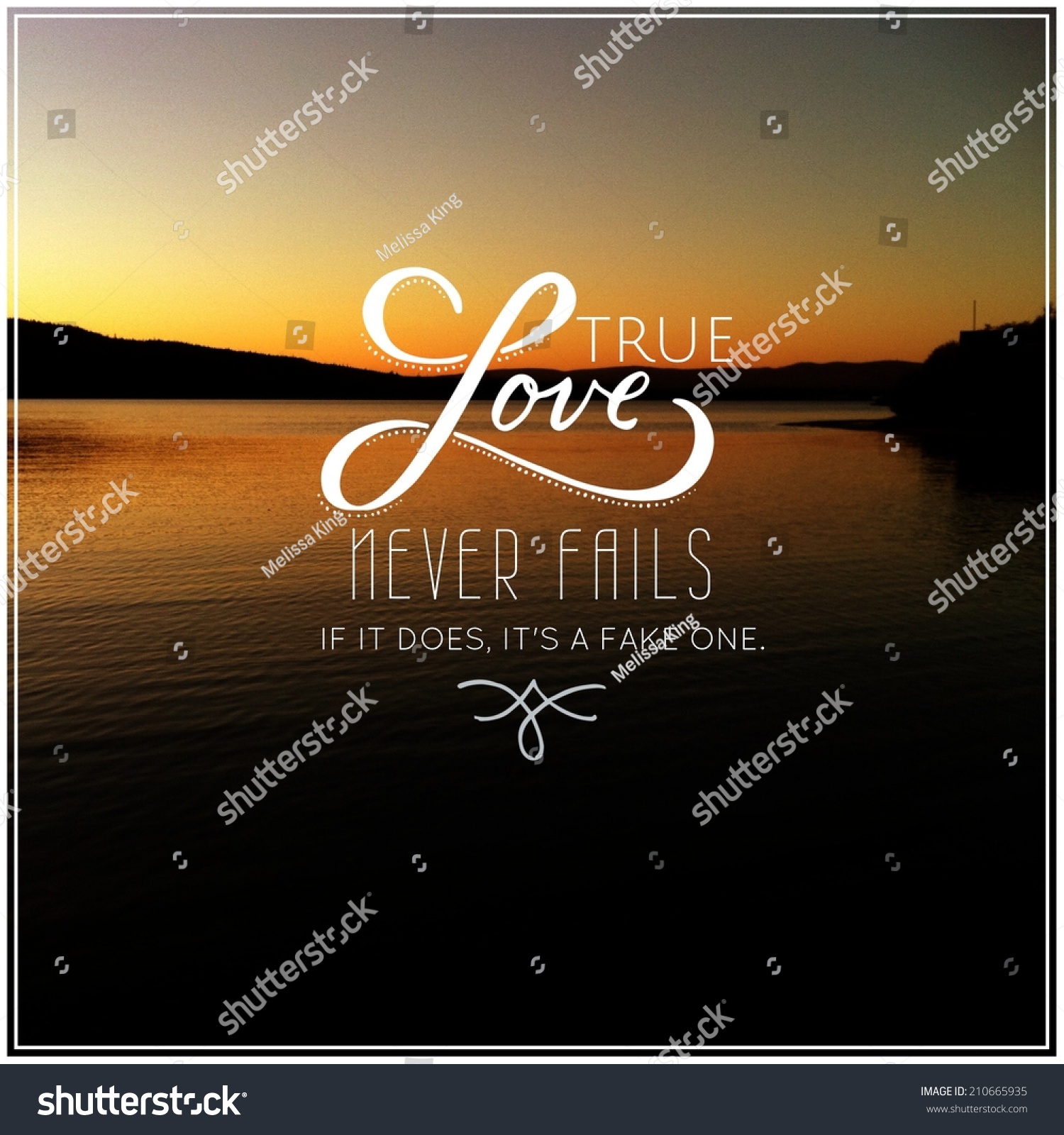 Inspirational Typographic Quote True love never fails