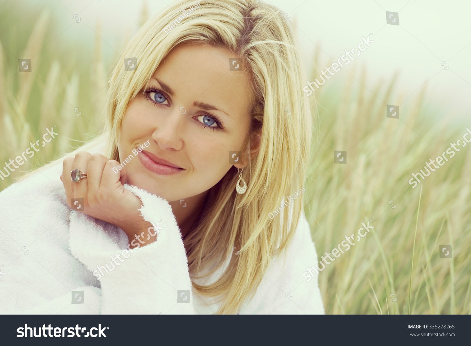 Instagram Filter Style Photograph Beautiful Blond Stock Photo