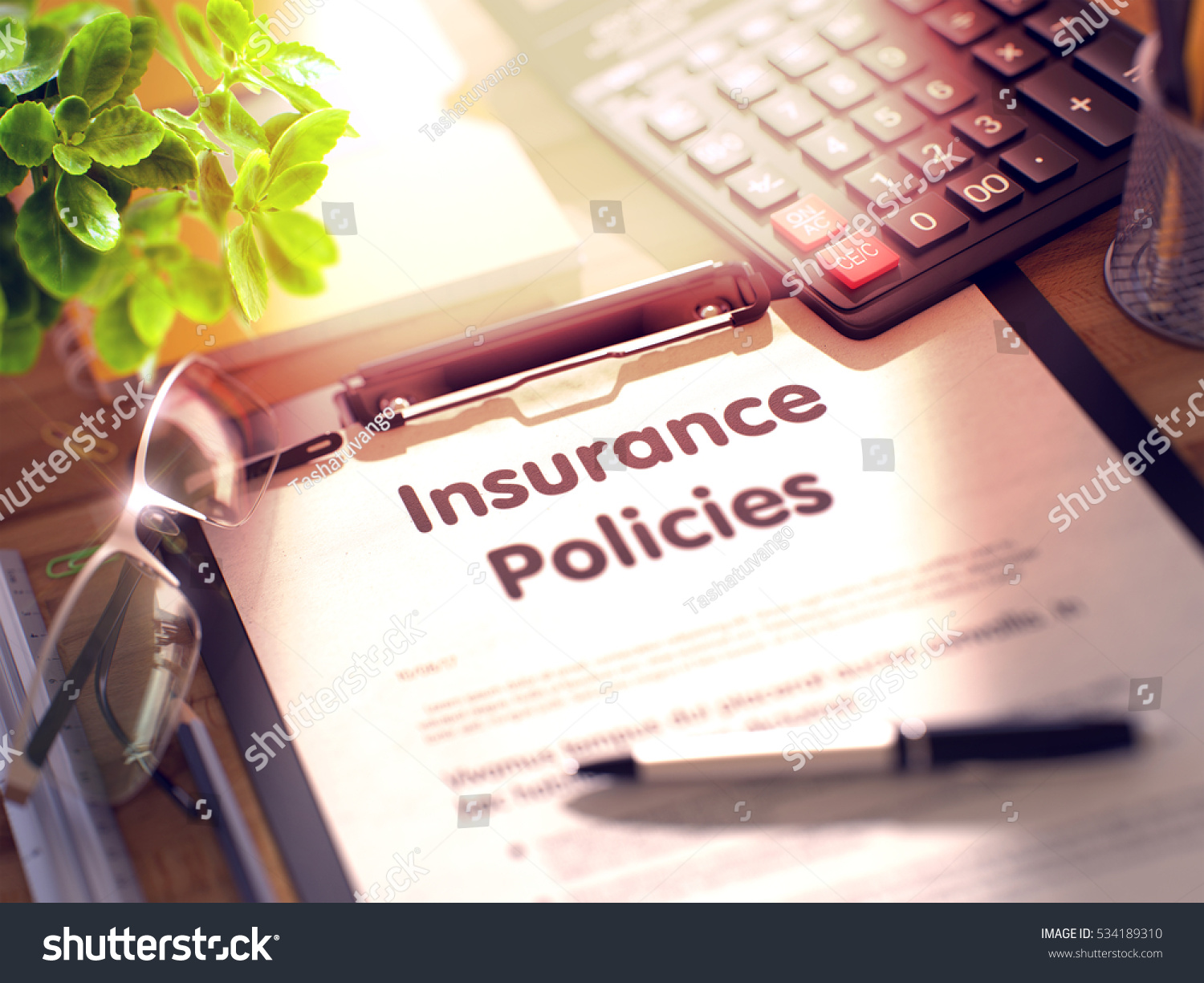 Insurance Policies Clipboard Paper Sheet Stock