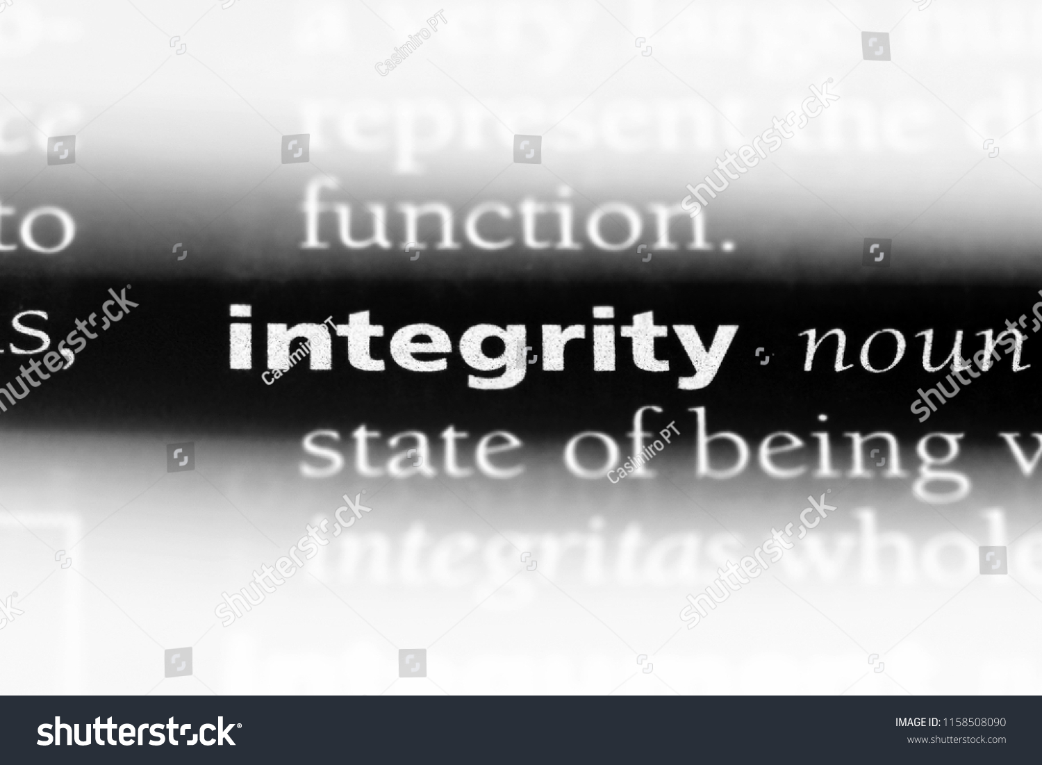 Integrity Word Dictionary Integrity Concept Stock Photo 1158508090