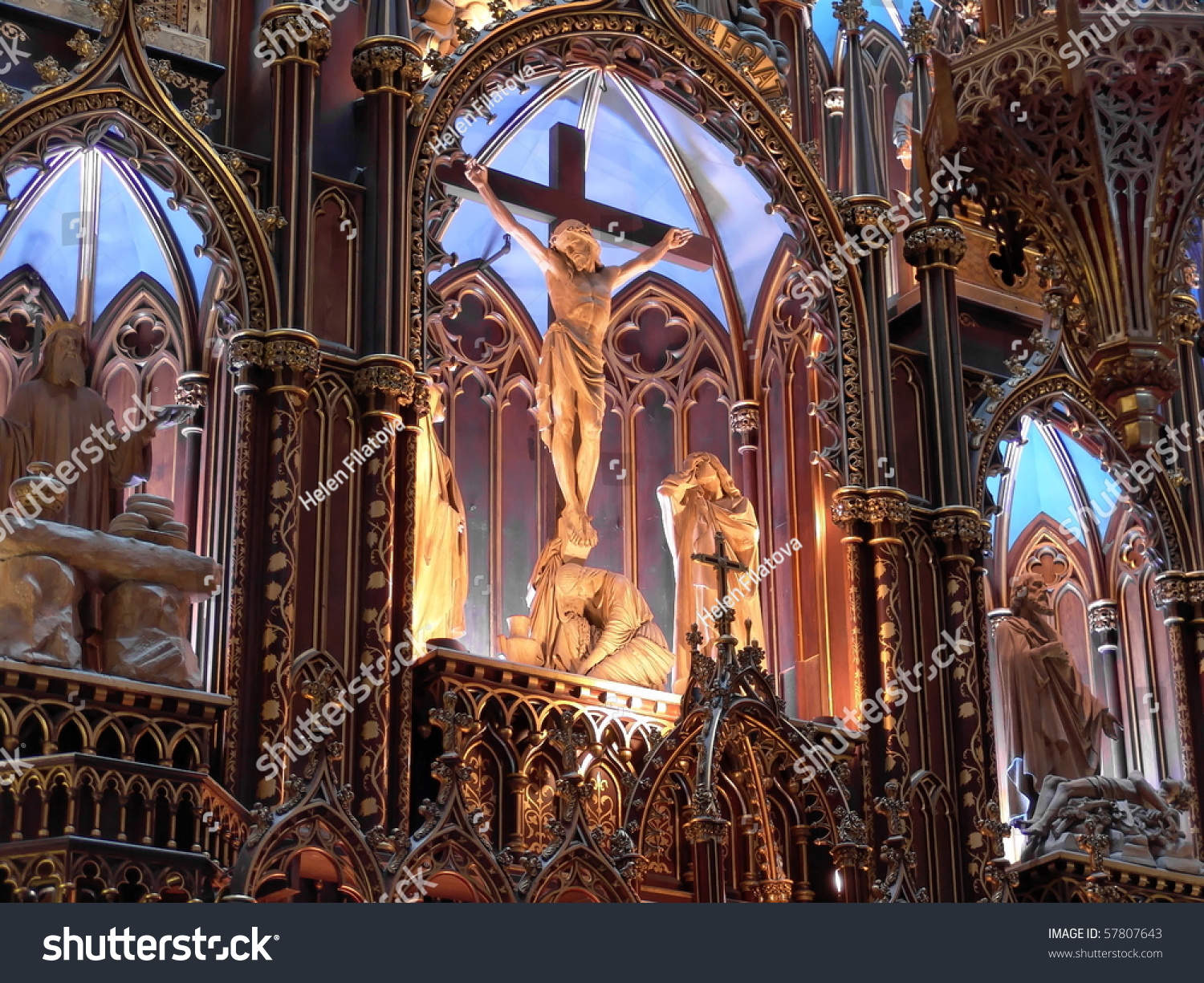 Interior And Exquisite Details Of Main Altar Of The Notre-Dame ...