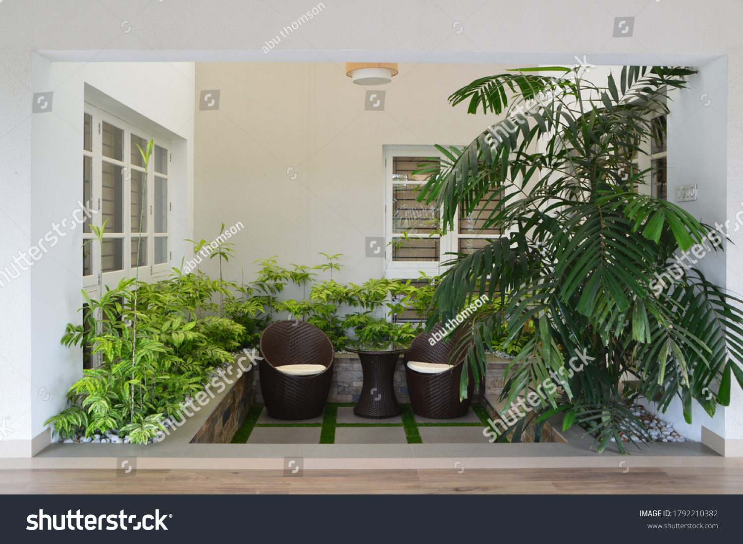 Stock Photo Interior Courtyard In A Kerala House 1792210382 