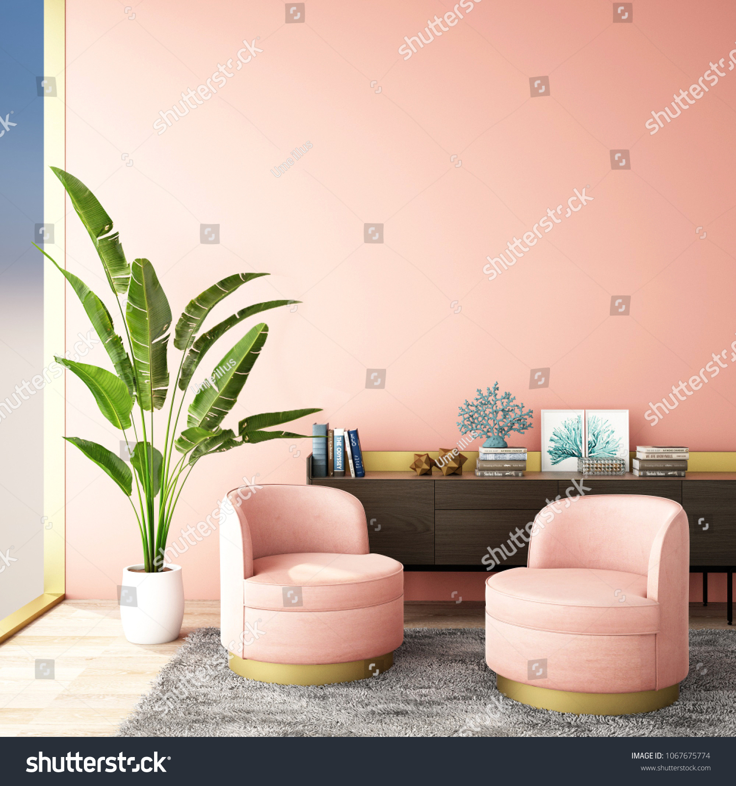 Interior Design Living Area Reception Grey Stock Illustration 