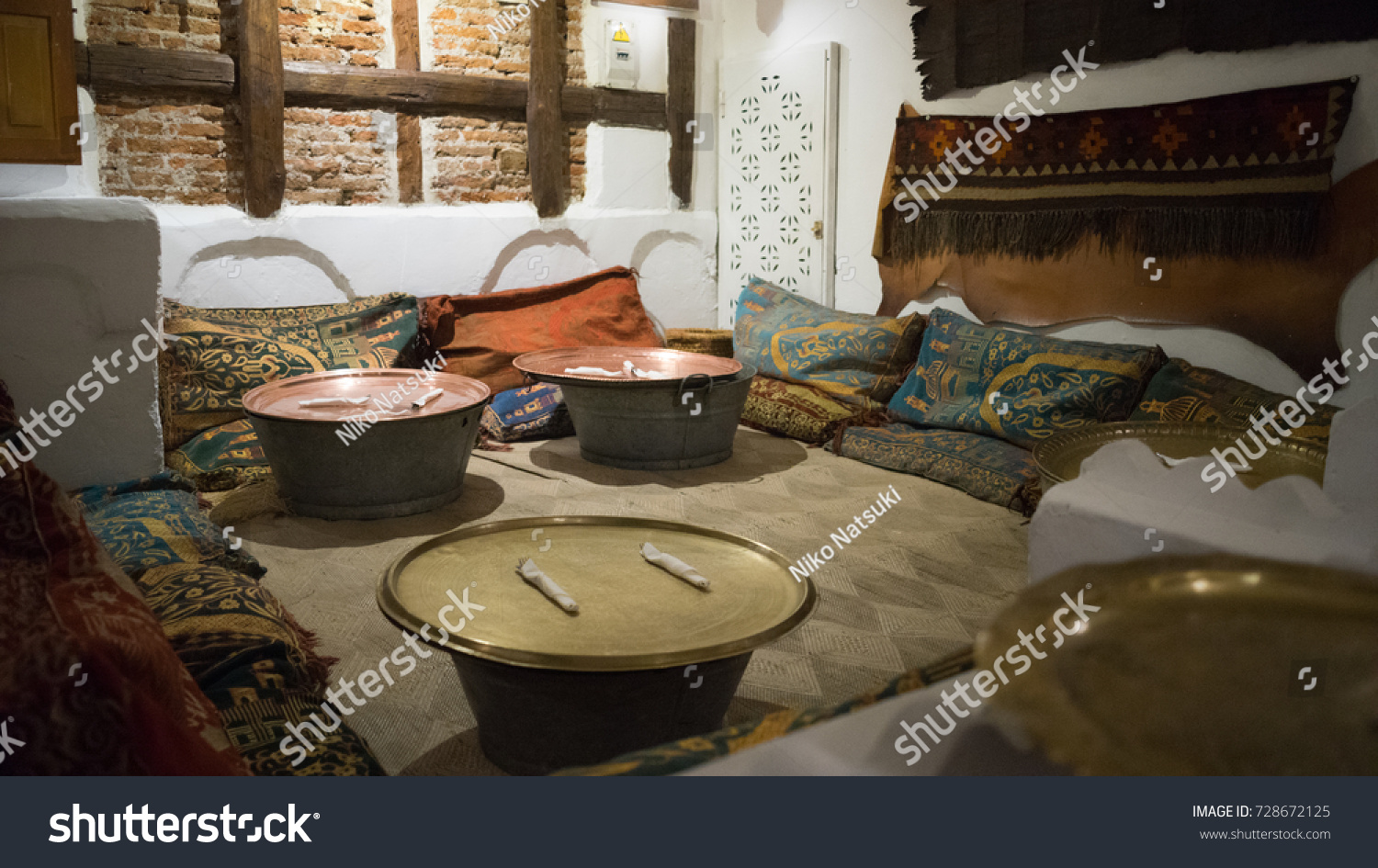 Interior Design Middle Eastern Moroccan Restaurant Stock