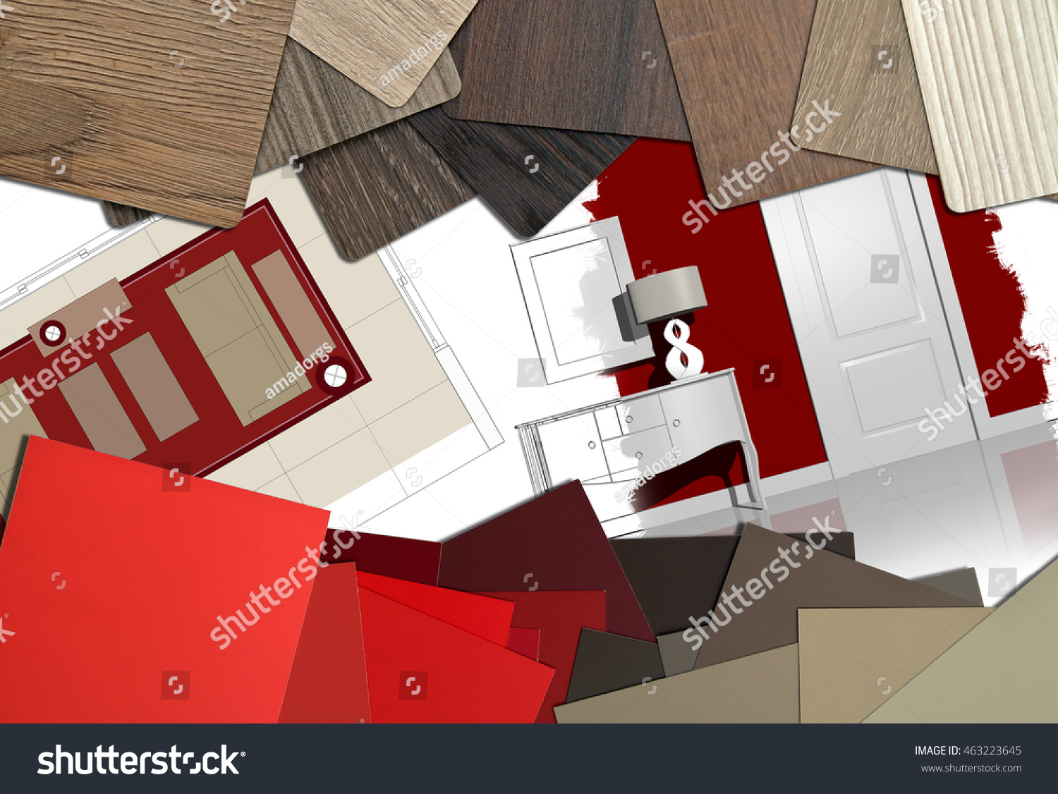 interior design worktable illustrations materials stock photo interior design worktable illustrations materials stock photo
