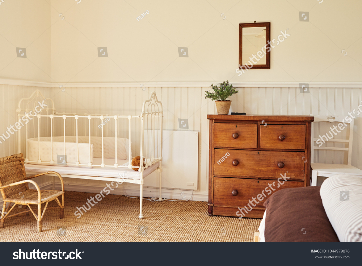 Interior Bright Master Bedroom Bed Babys Stock Photo Edit