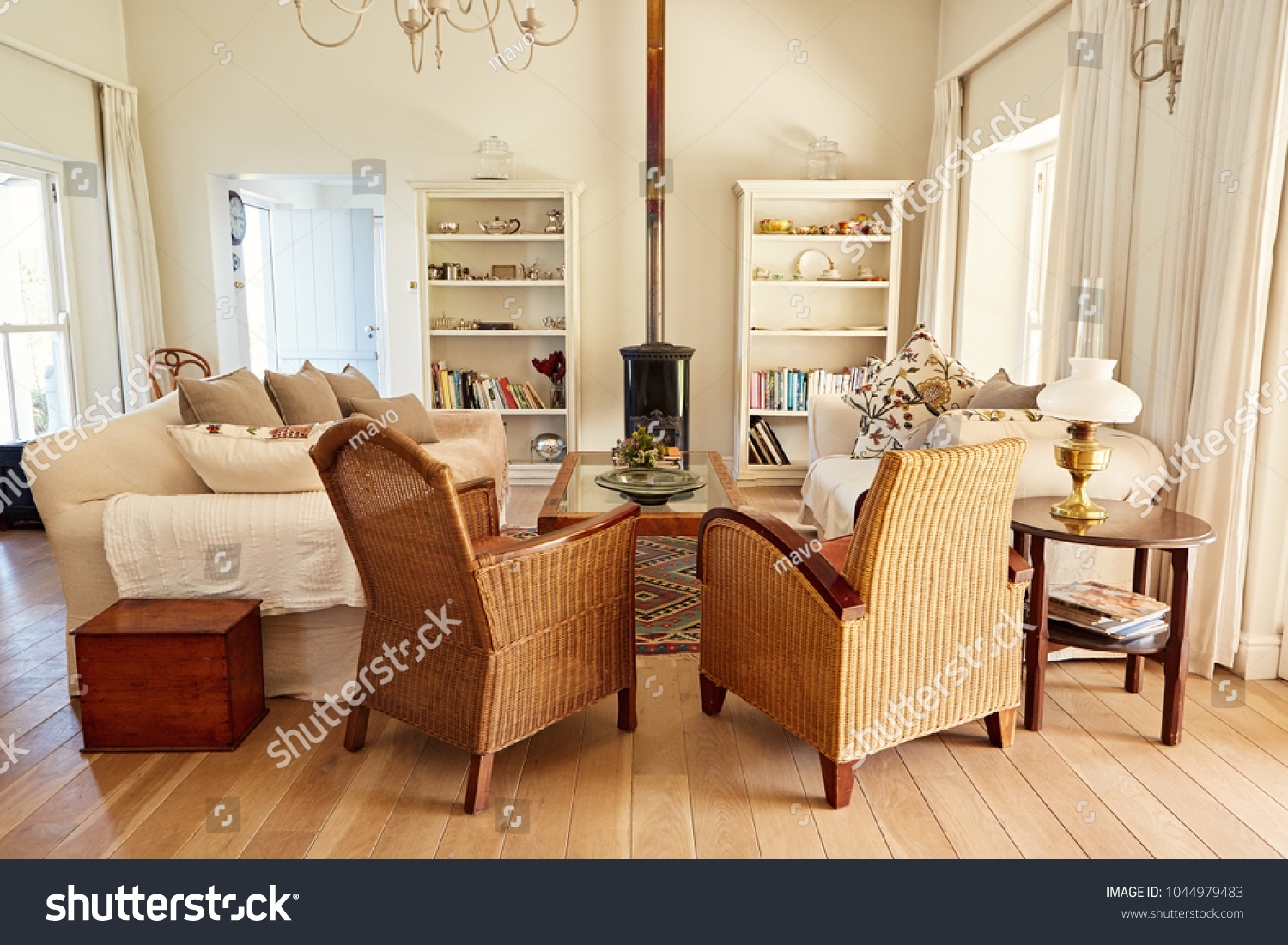 Interior Country Style Living Room Chairs Stock Photo Edit