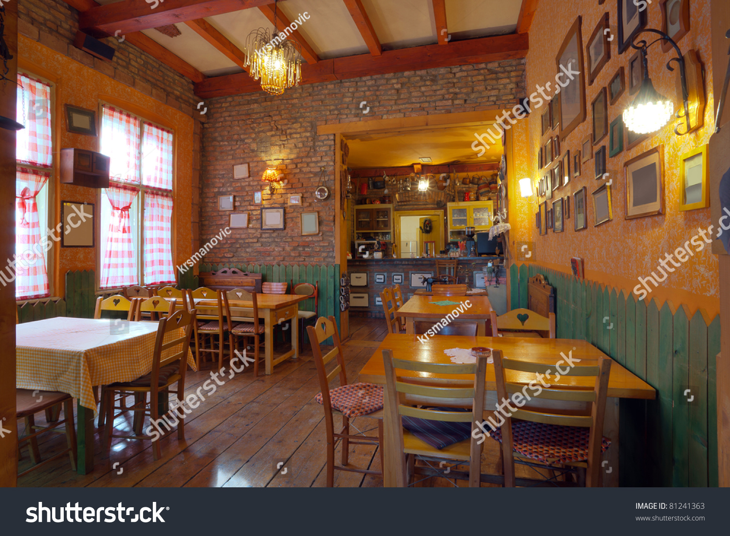 Interior Old Tavern Traditional Serbian Style Stock Photo 81241363 ...