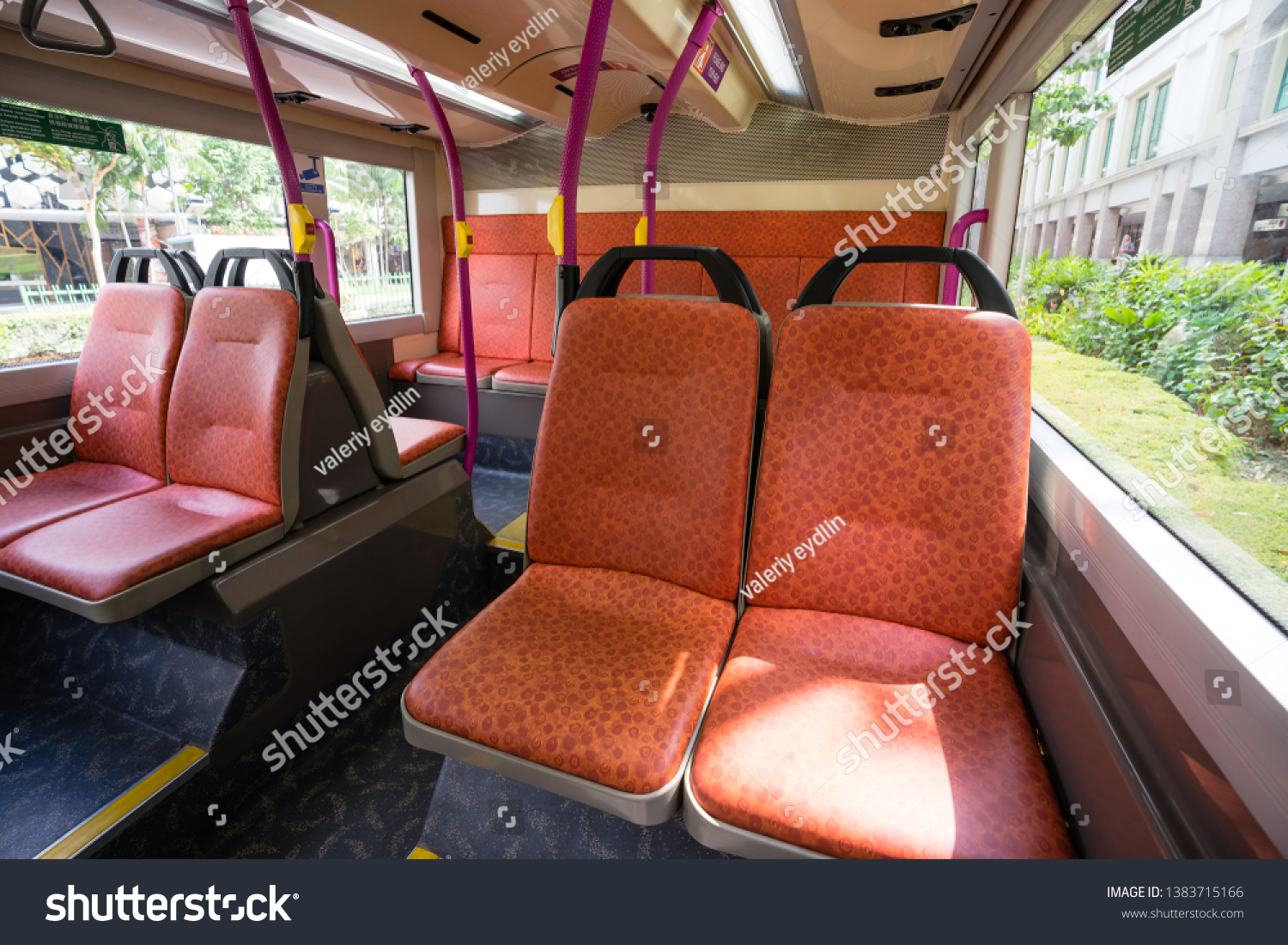 Interior City Bus Empty Seat Rows Stock Photo 1383715166 Shutterstock