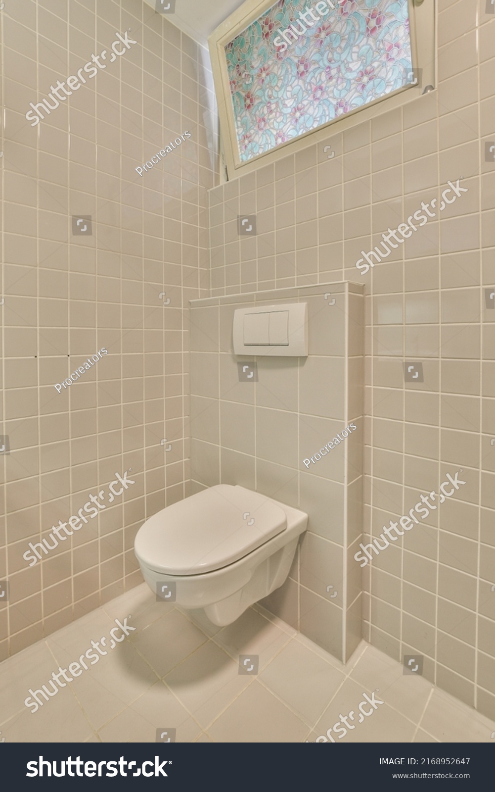 Interior Contemporary Bathroom Shower Toilet Sink Stock Photo