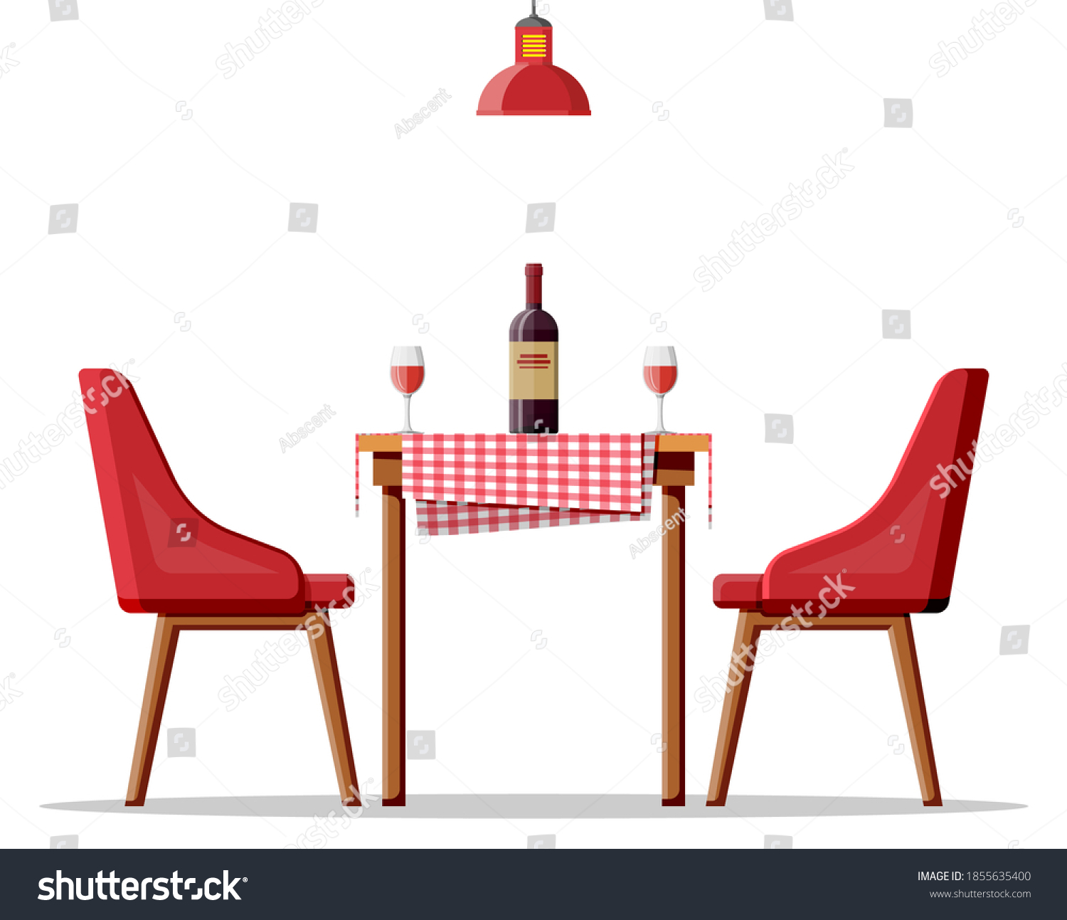 Interior House Dining Room Table Chairs Stock Illustration 1855635400 Shutterstock 