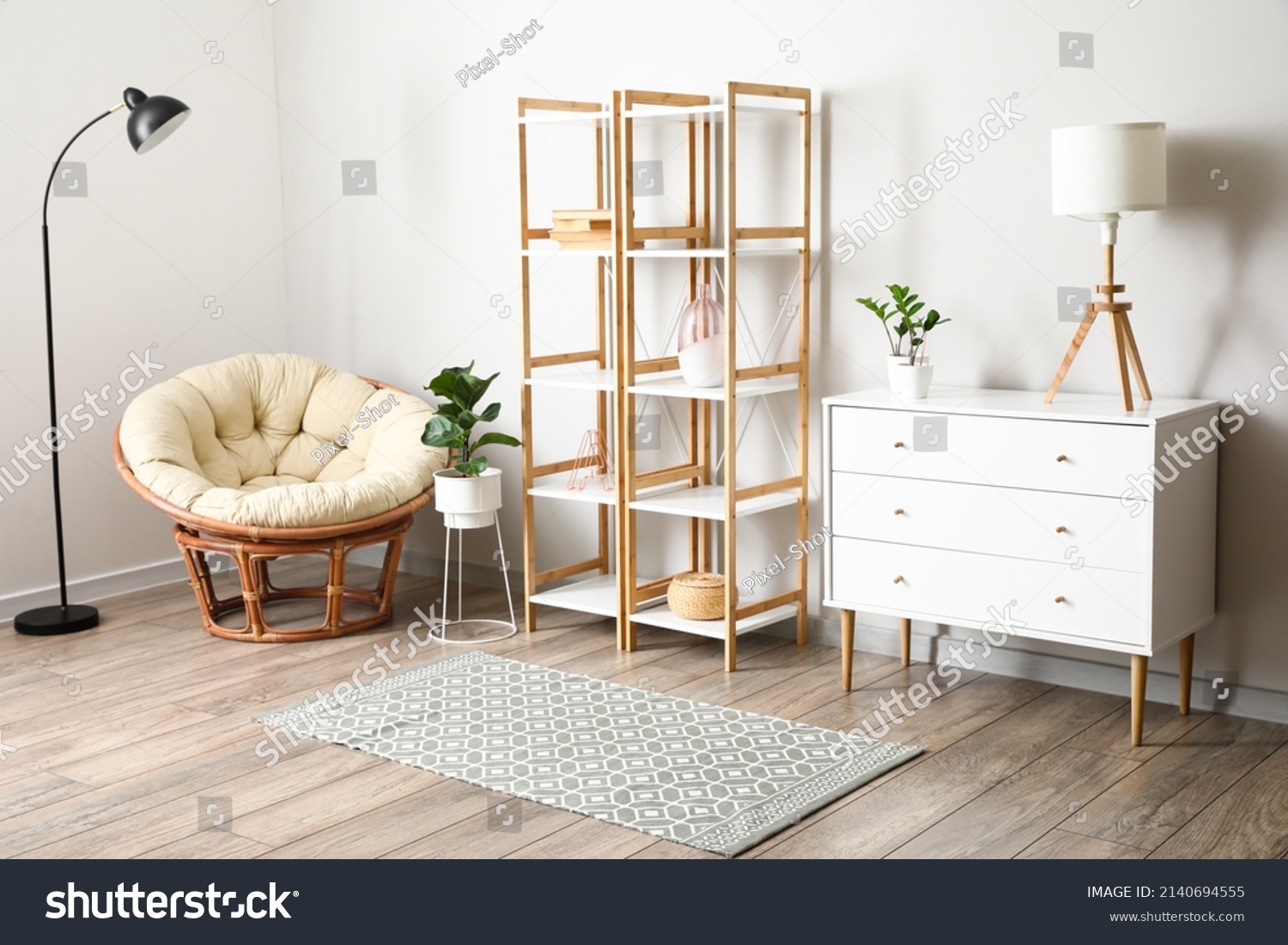 Interior Light Room Shelving Unit Chest Stock Photo 2140694555 ...