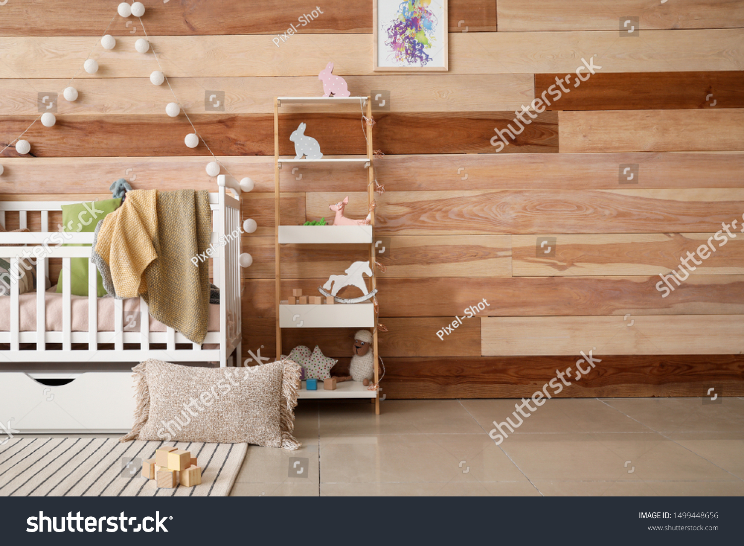 Interior Modern Baby Room Crib Stock Photo Edit Now 1499448656